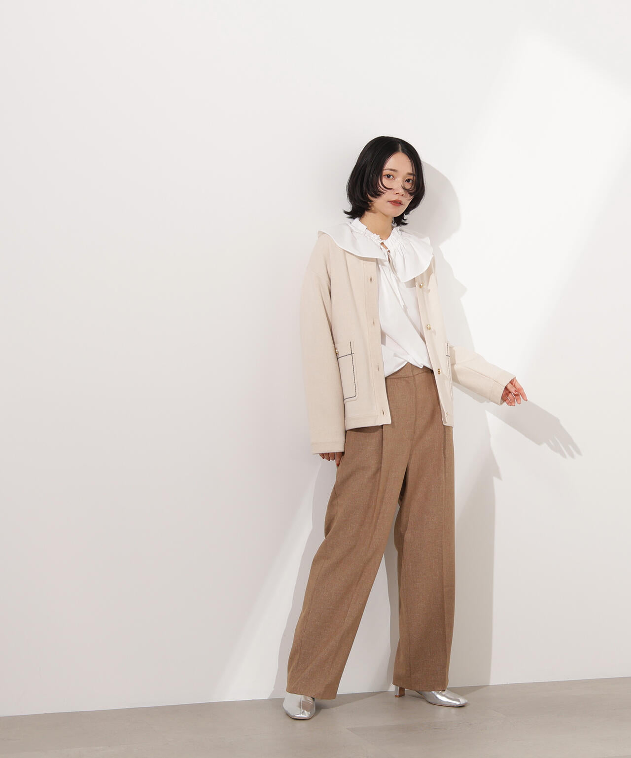 ミドル丈ニットジャケット