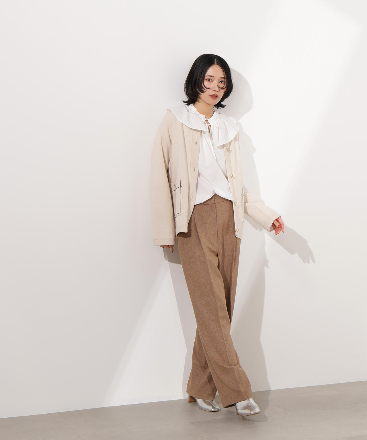 ミドル丈ニットジャケット