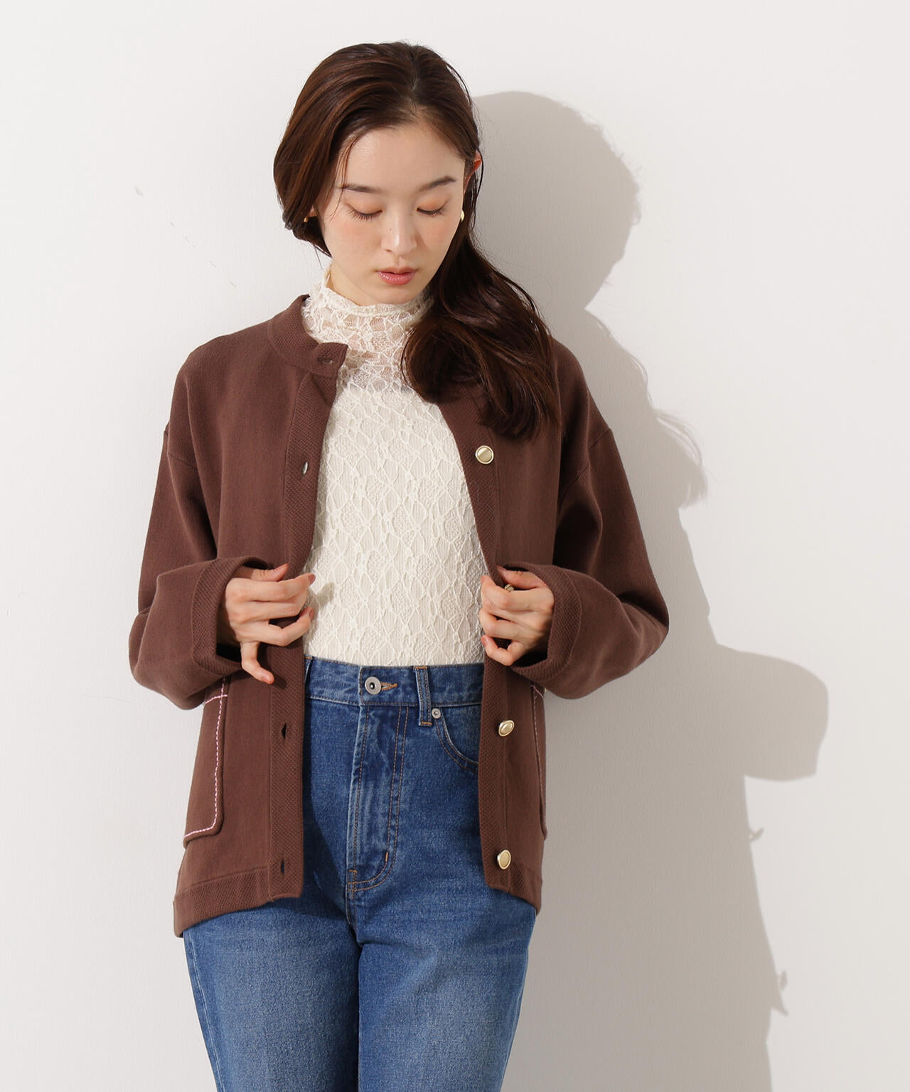 ミドル丈ニットジャケット