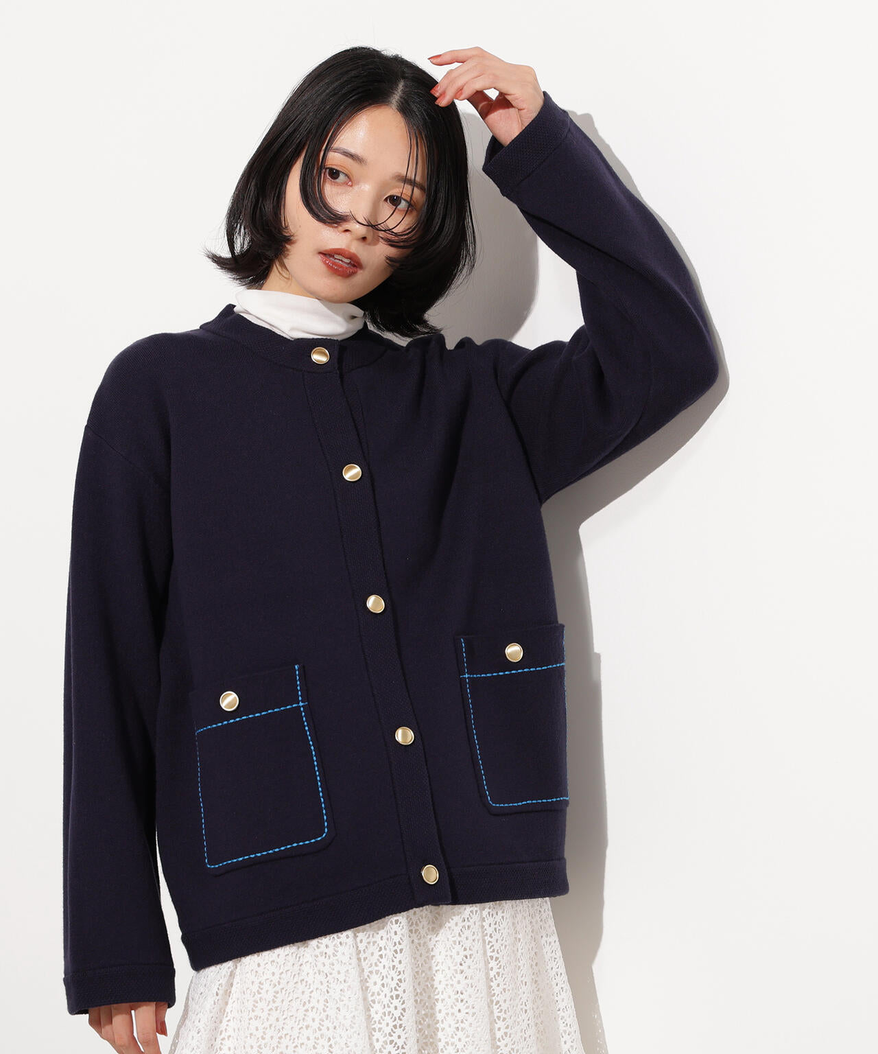 ミドル丈ニットジャケット