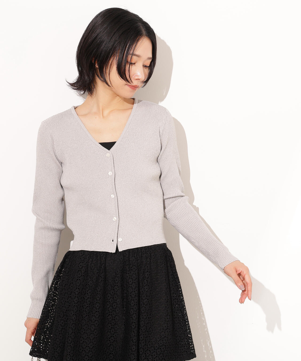 コンパクトVネックリブカーディガン | N. Natural Beauty Basic*（エヌ