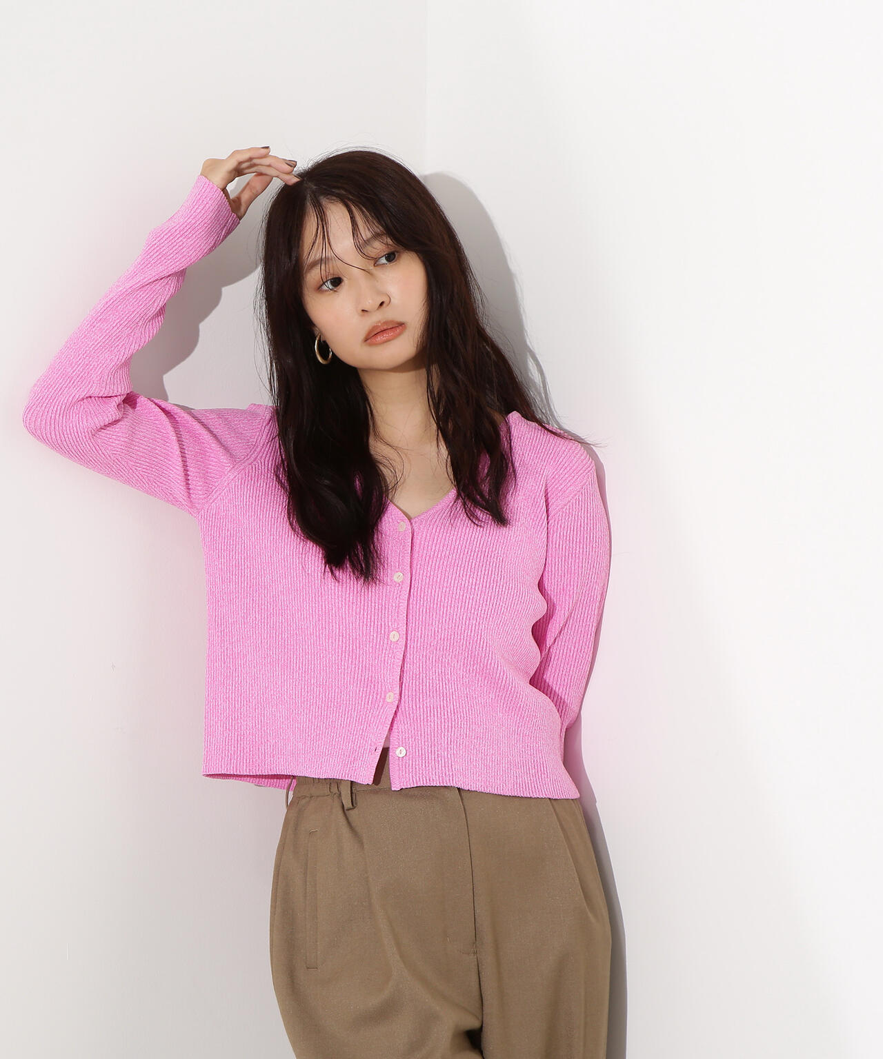 コンパクトVネックリブカーディガン | N. Natural Beauty Basic*（エヌ