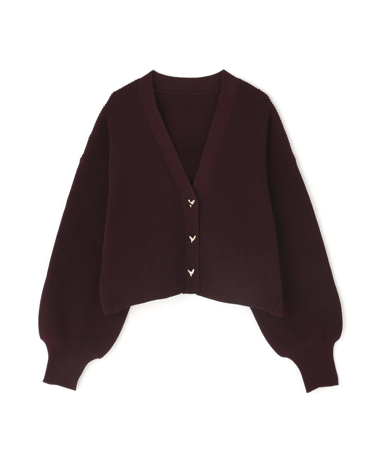 ニュアンスハートボタンカーディガン《ベリーブラウン：LUMINE・LUCUA・official site限定》