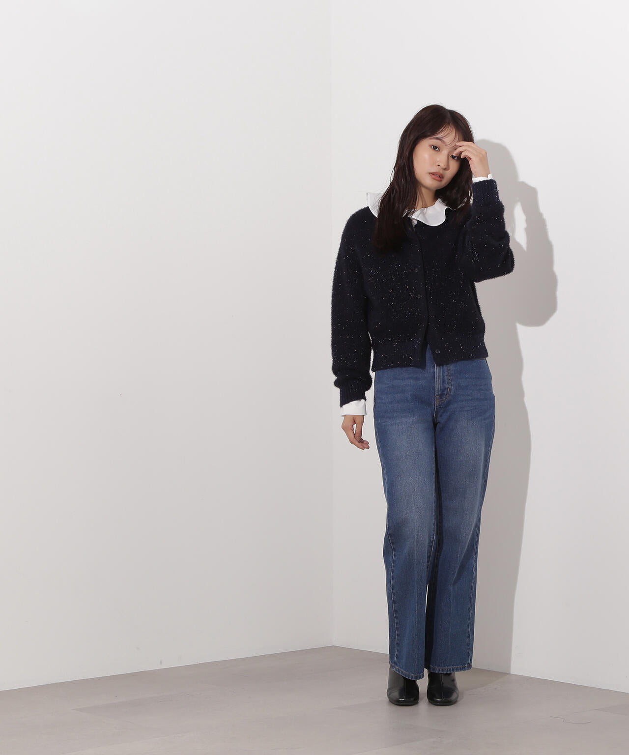 【小室安未さん着用】ビーズミックスヘアリーカーディガン
