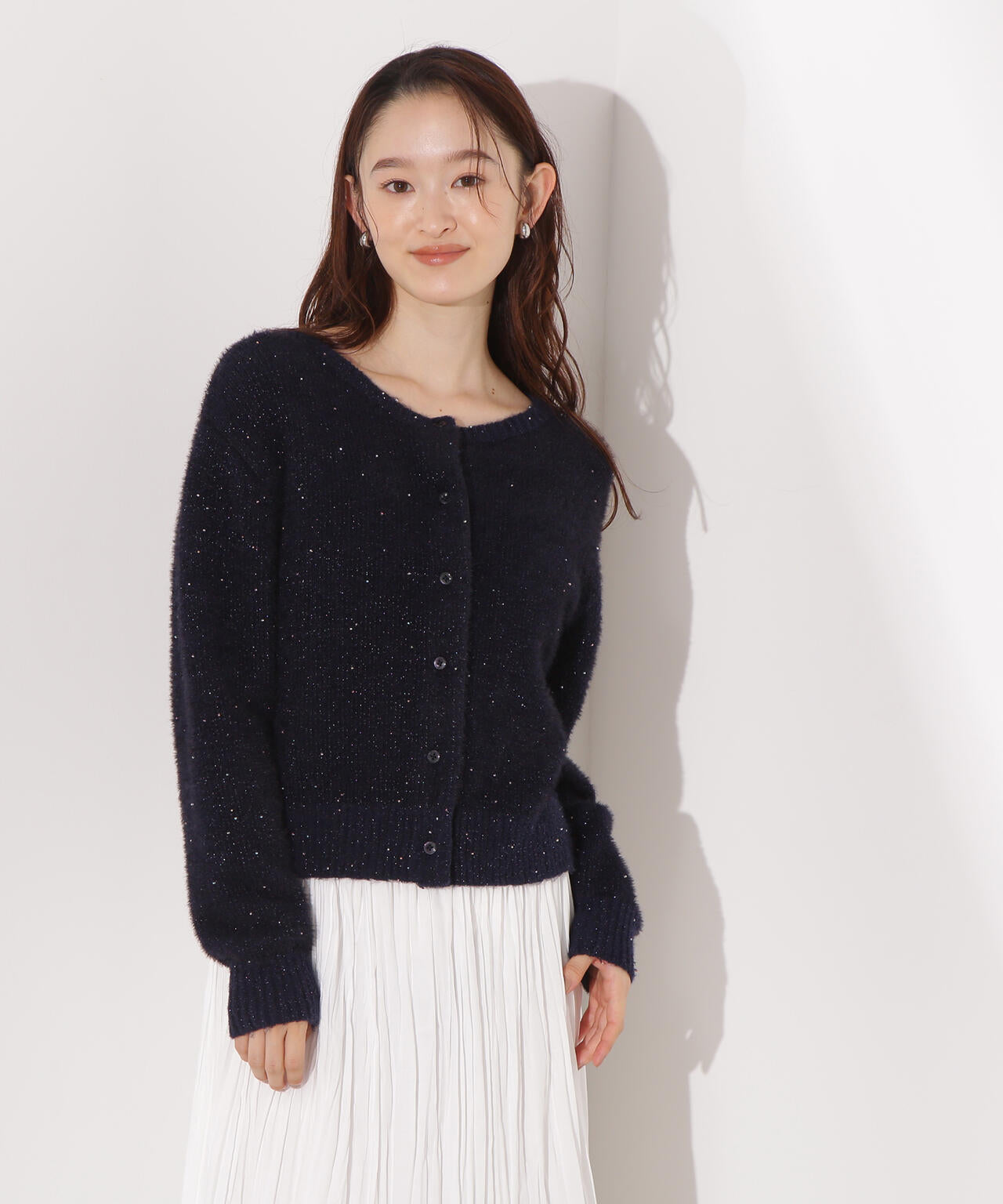 【小室安未さん着用】ビーズミックスヘアリーカーディガン