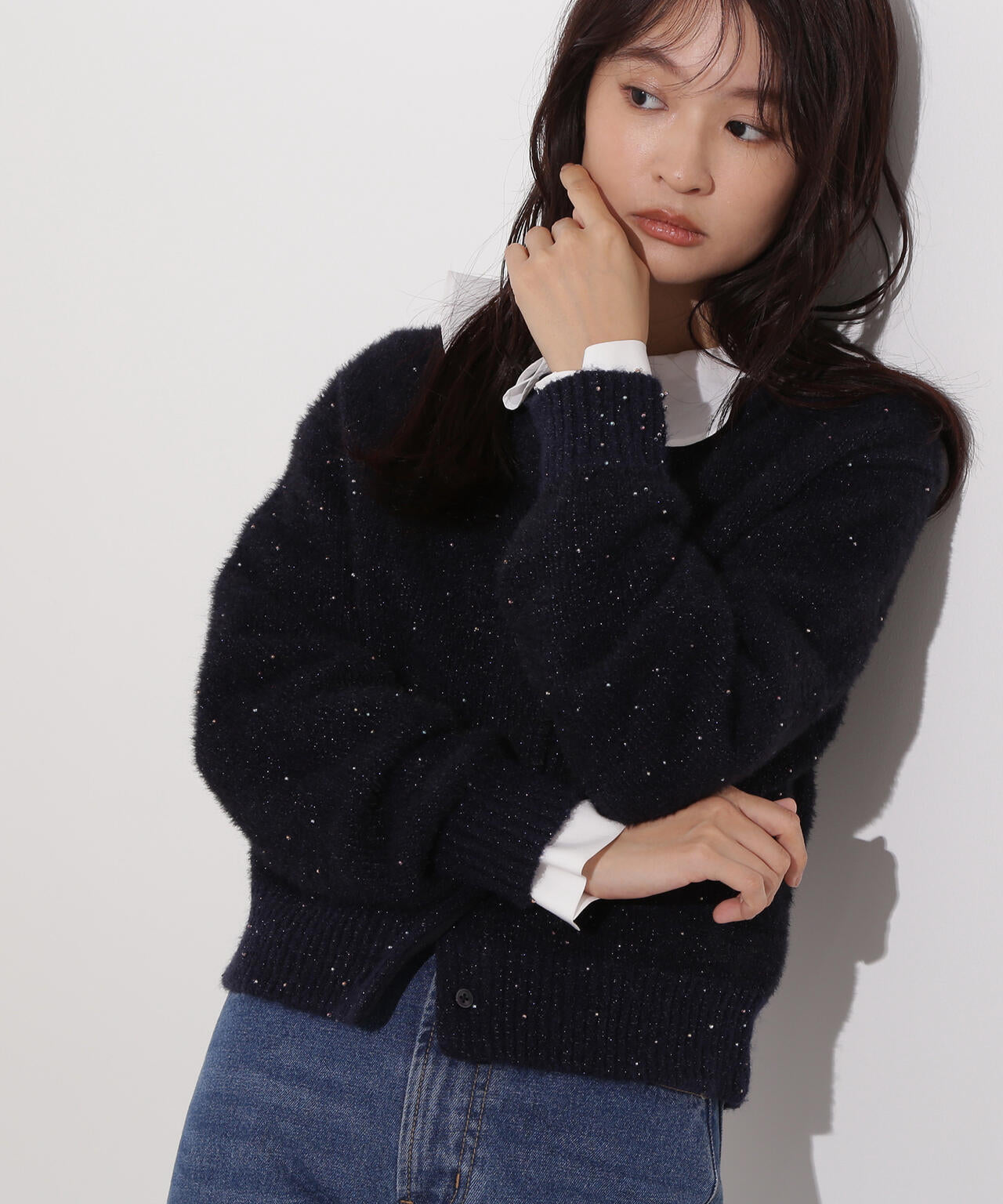 【週末限定セール⭐︎新品未使用】MDBネイビー ビッグカーディガン BIG KNIT V CD MESH | KNIT | MADISONBLUE