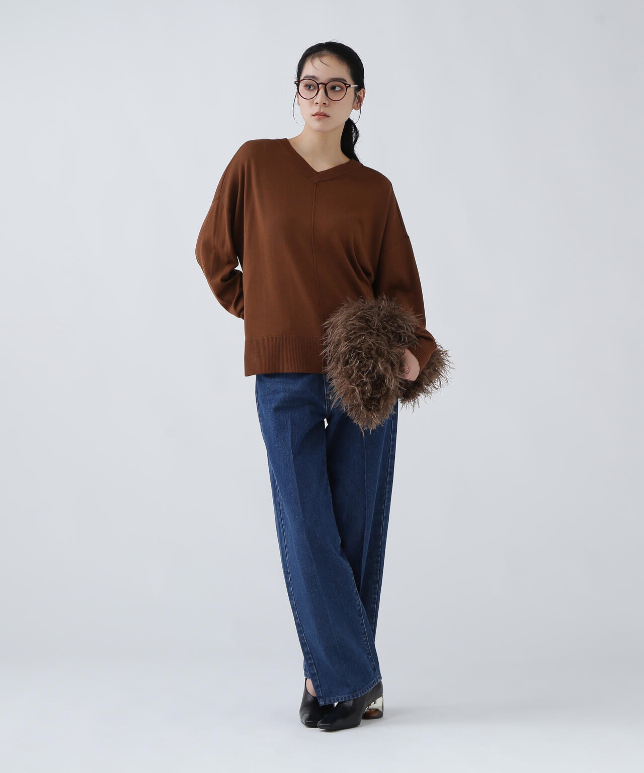 【ユーティリティー】毛玉になりにくい前後2WAY華奢みえニット