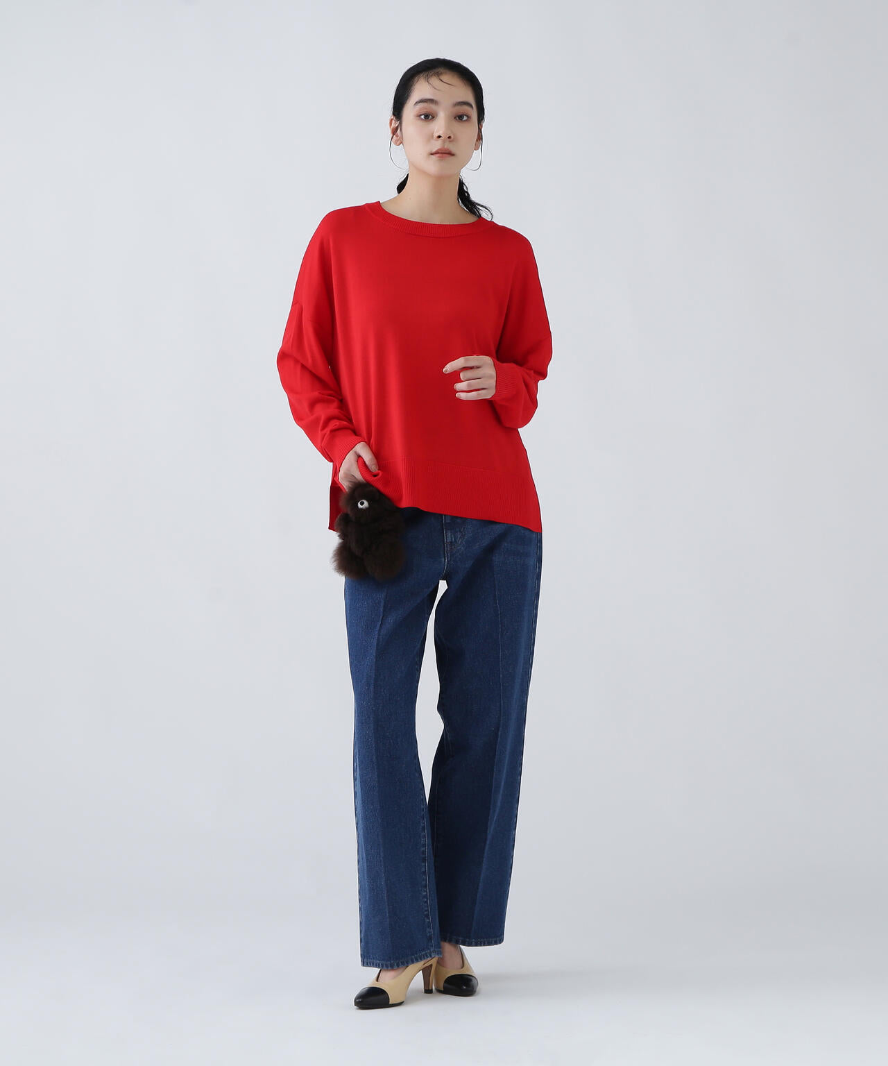 【ユーティリティー】毛玉になりにくい前後2WAY華奢みえニット