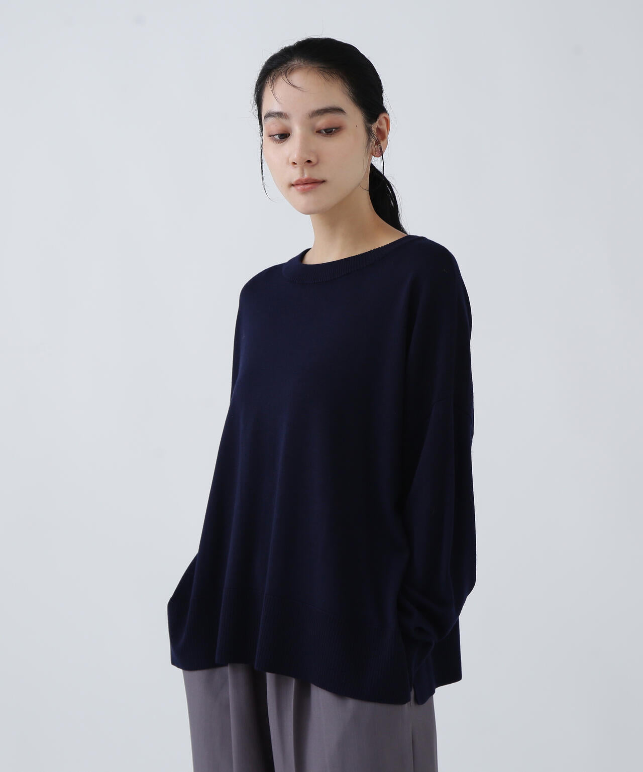 【ユーティリティー】毛玉になりにくい前後2WAY華奢みえニット