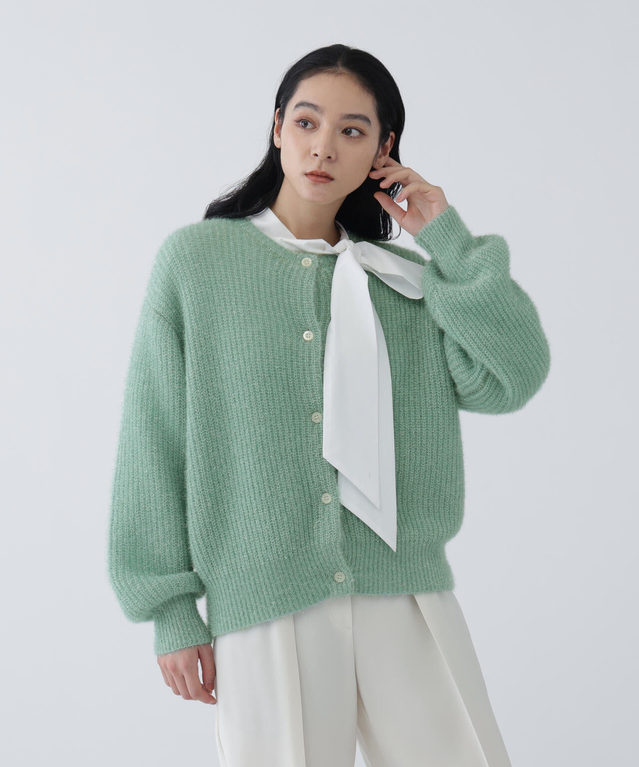 【好きを着て気分が高まる】ファンシーラメモールニットカーディガン