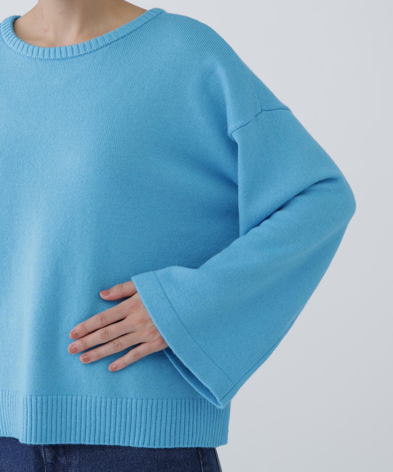 【ユーティリティー】洗えるウール混前後2WAYボクシーニット