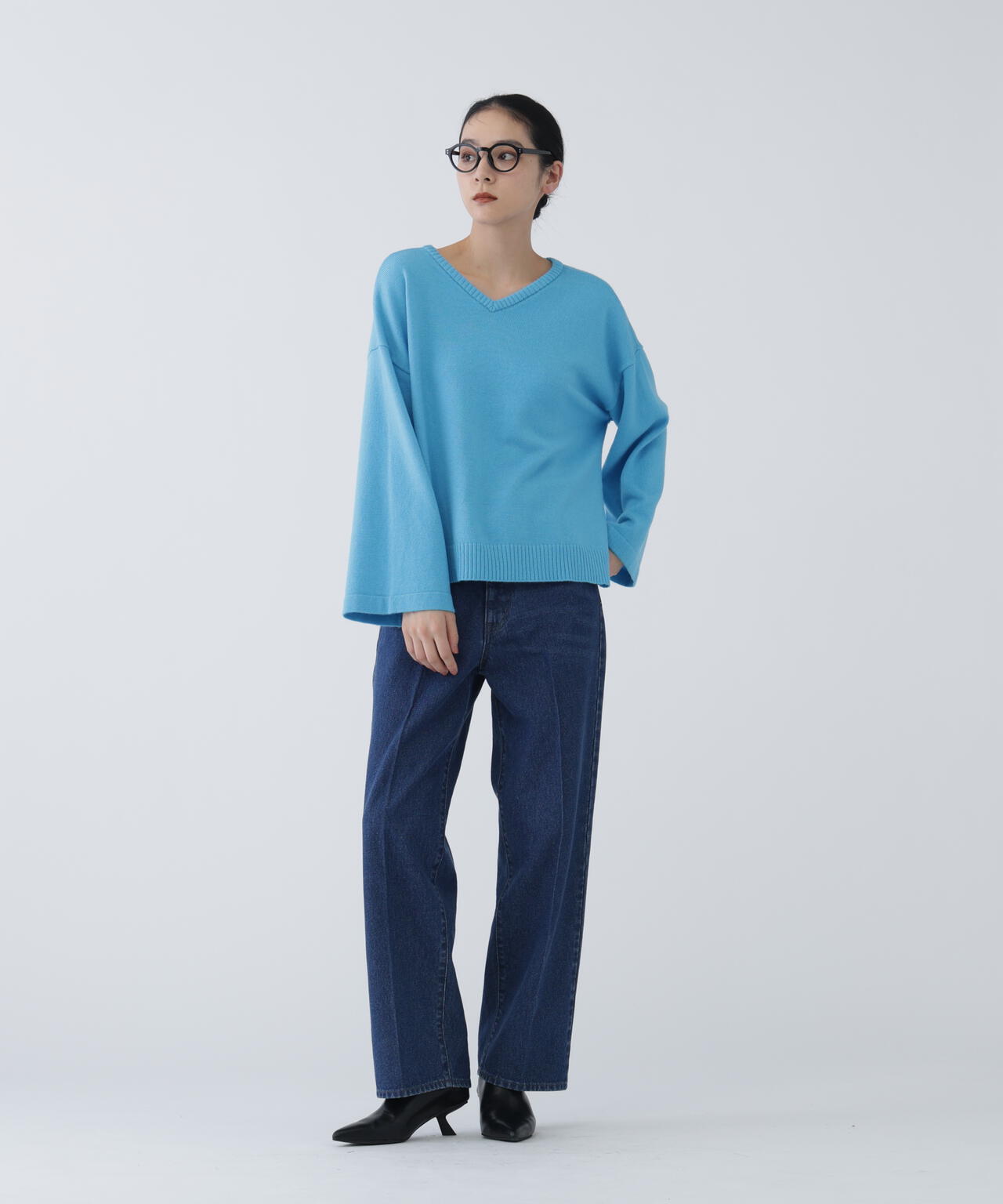 【ユーティリティー】洗えるウール混前後2WAYボクシーニット