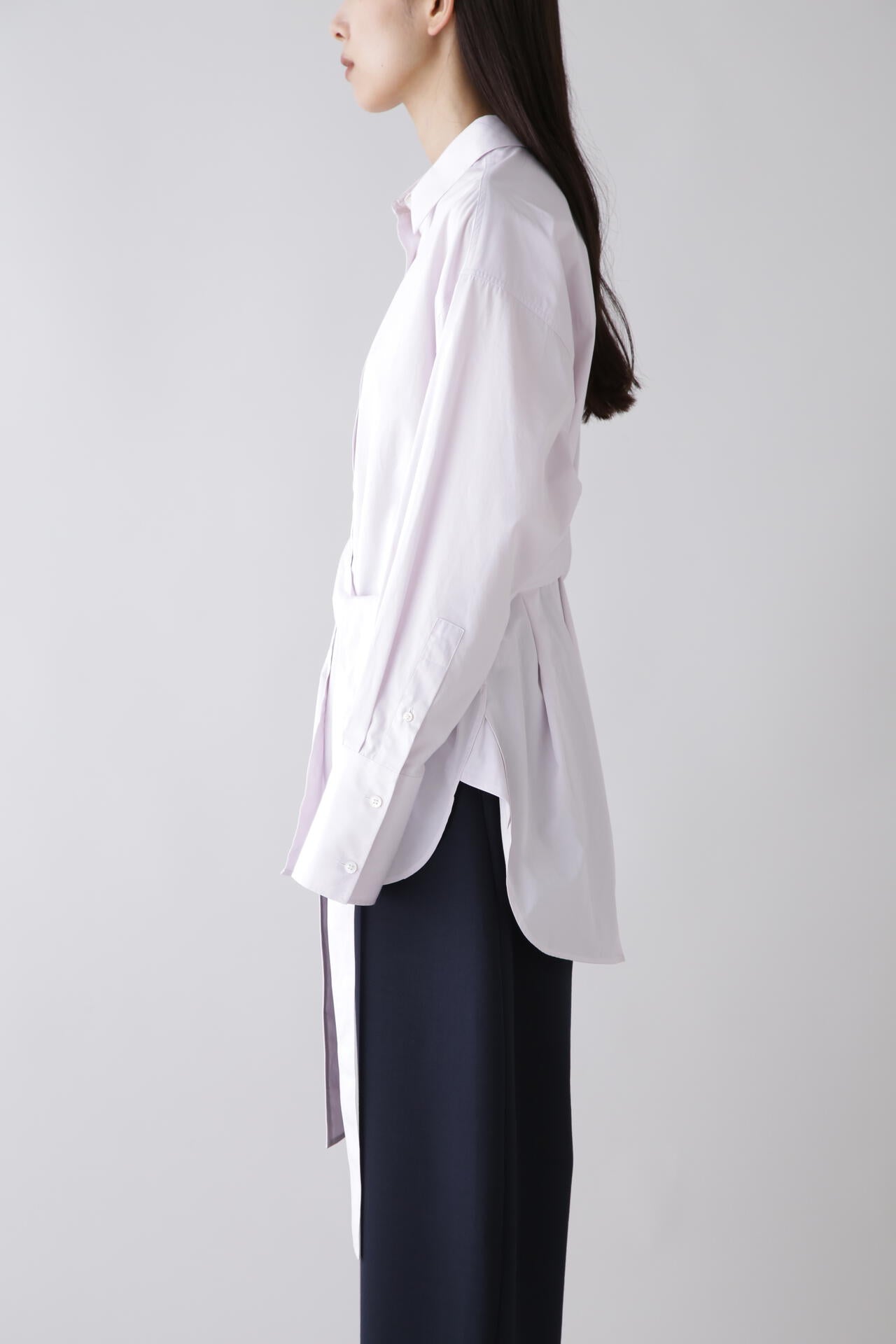 STUDIO NICHOLSON / WSHD ORGANIC COTTON TIE WAISTED SHIRT