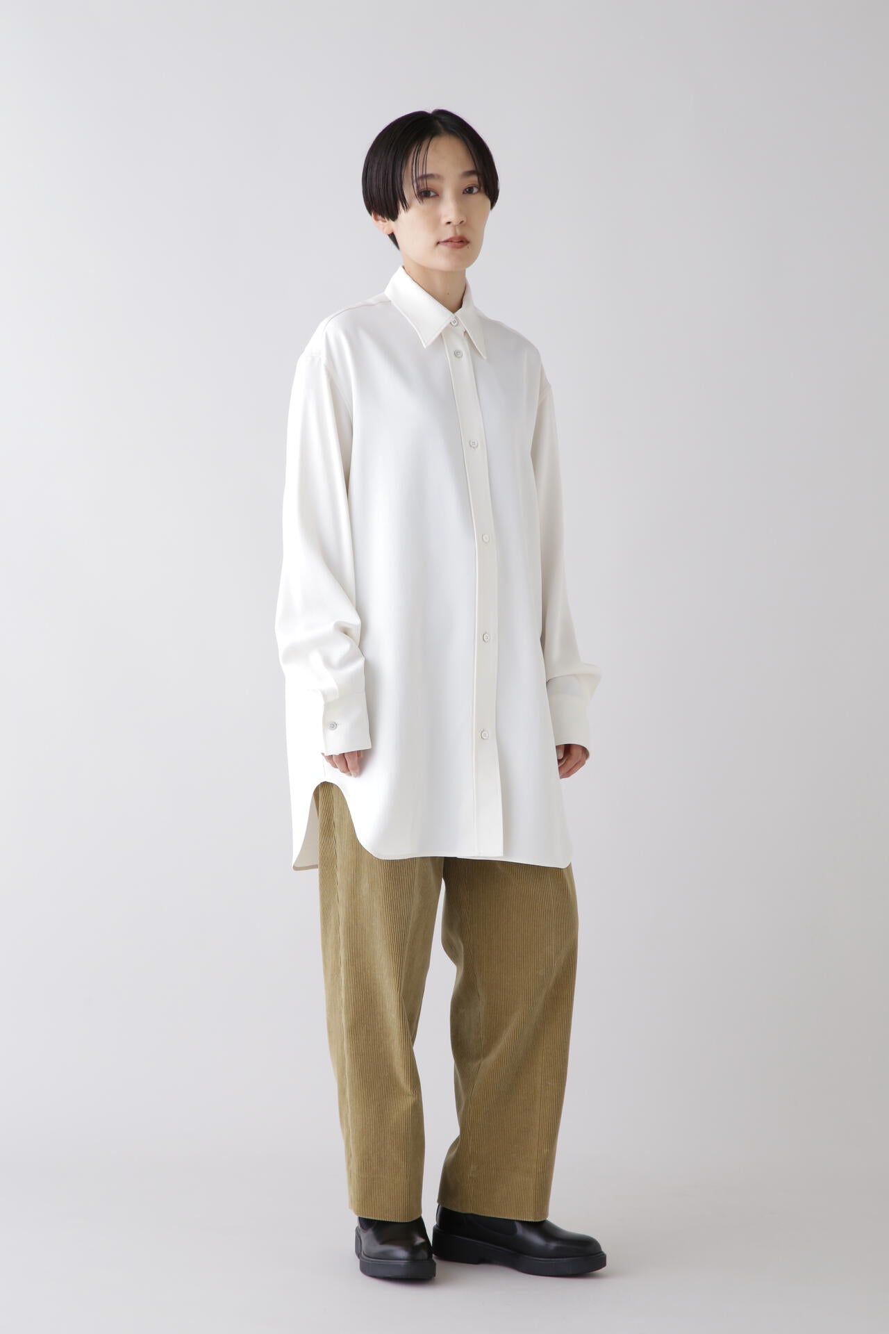 STUDIO NICHOLSON / CREPE BK VISC SATIN OVERSHIRT | THE LIBRARY（ザ