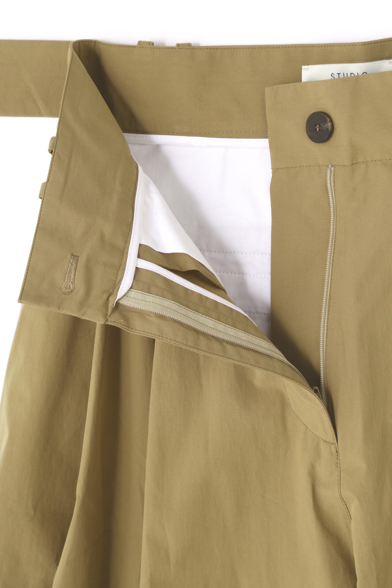 STUDIO NICHOLSON / POWDER COTTON BELTED WIDE LEG PANT | THE
