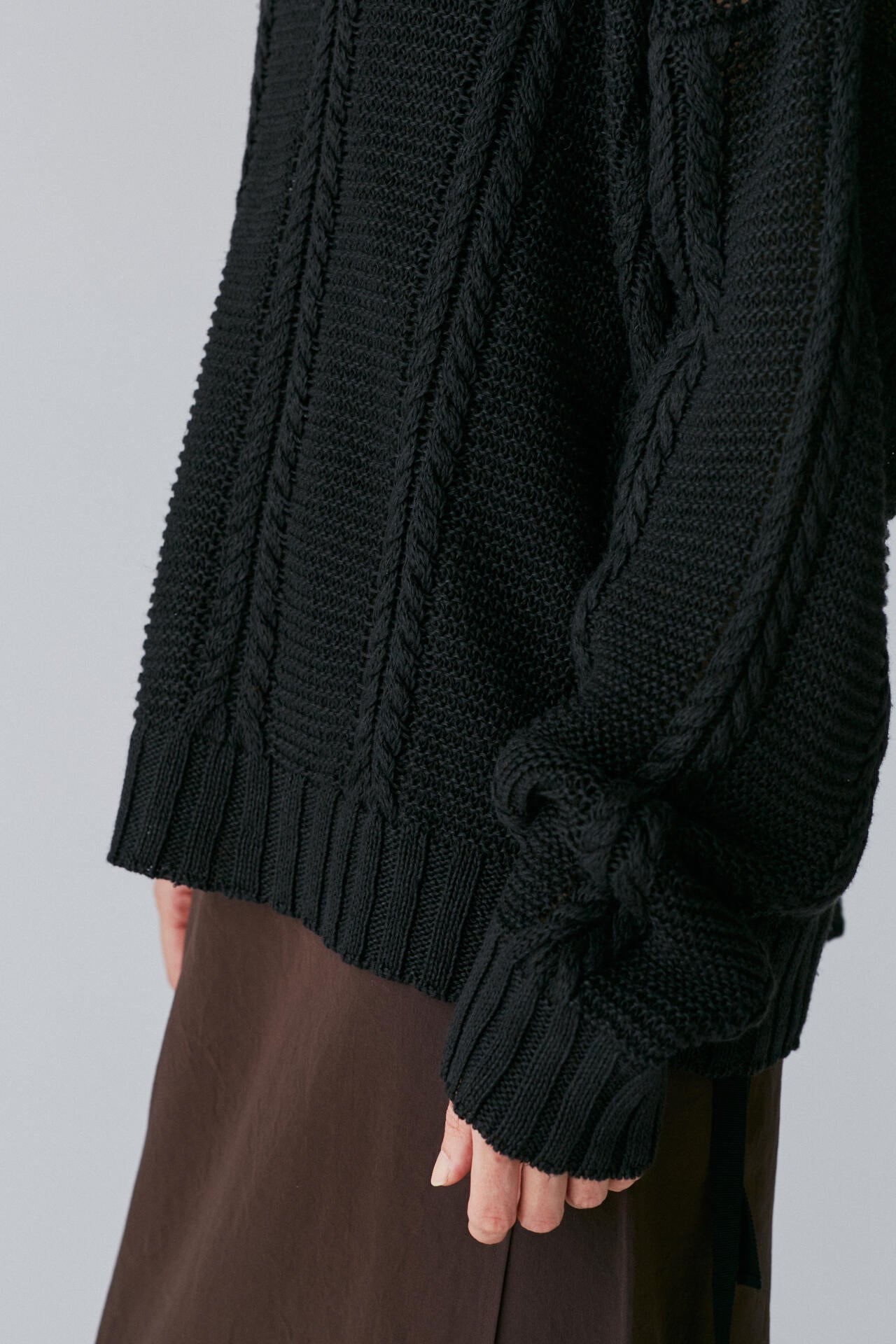 クリスタセヤ Cristaseya Linen リネンケーブルニットセーター Cristaseya / LINEN CABLE KNIT SWEATER | THE LIBRARY（ザ ライブ