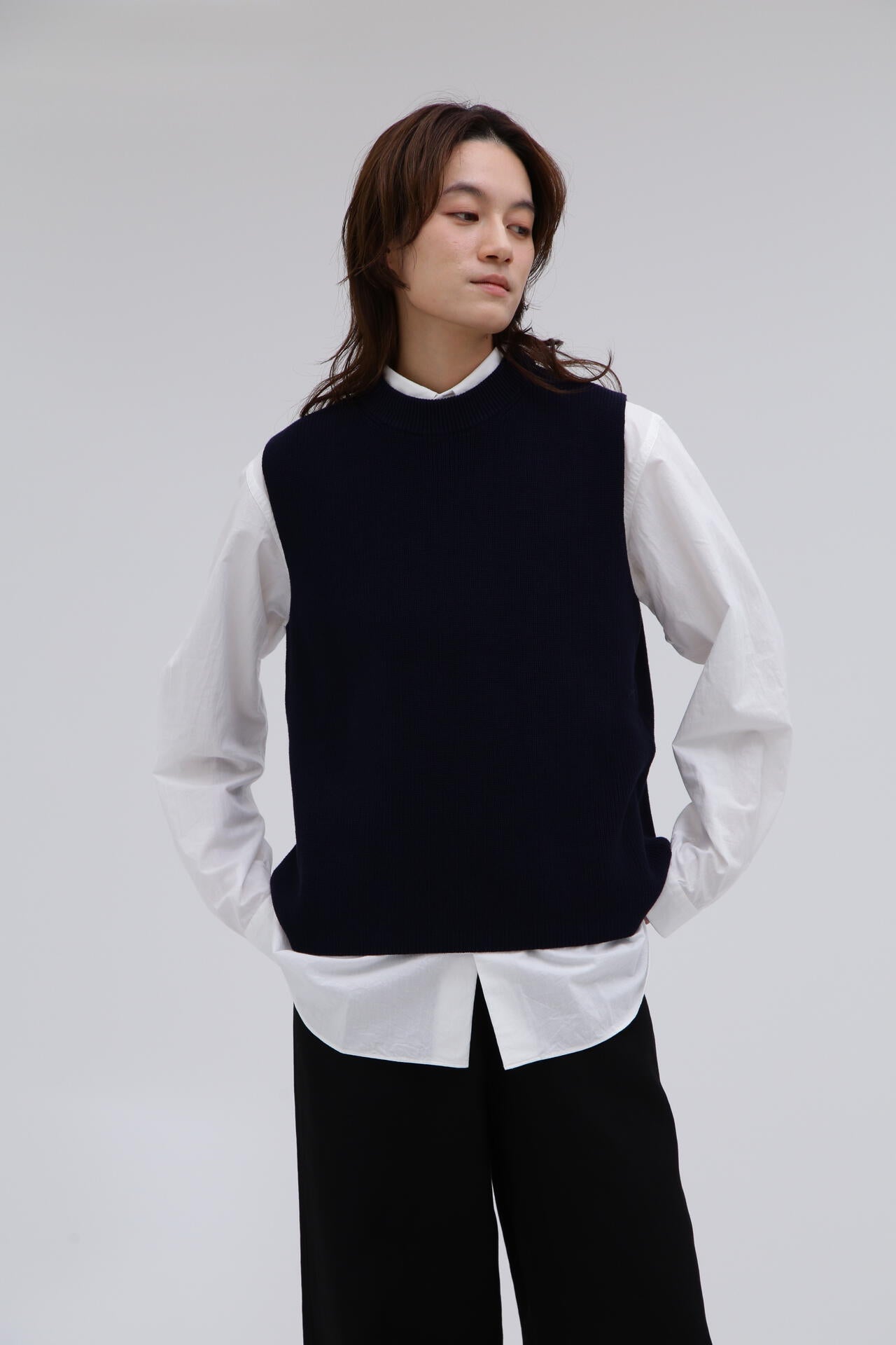 STUDIO NICHOLSON / DRY COTTON RIB 7GG SLEEVELESS TOP | THE