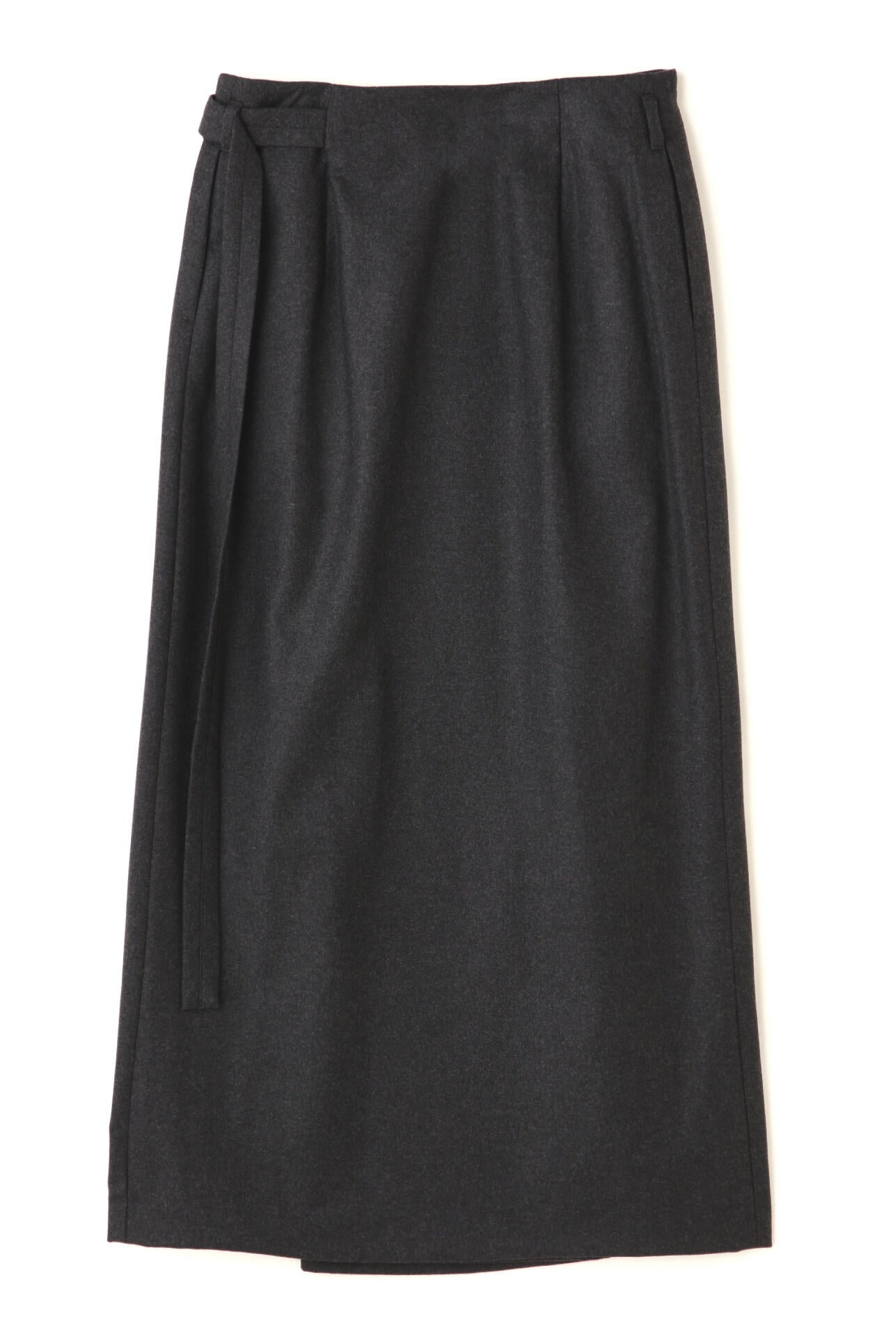 新品 ATON WRAPPED SKIRTS BLACK 02 ATON / MERINO COLLEGE FLANNEL WRAP SKIRT | THE LIBRARY（ザ