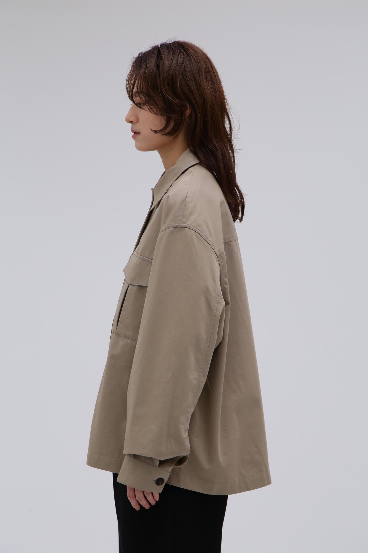 STUDIO NICHOLSON / SOFT TECHNICAL TWILL MILITARY OVER SHIRT | THE
