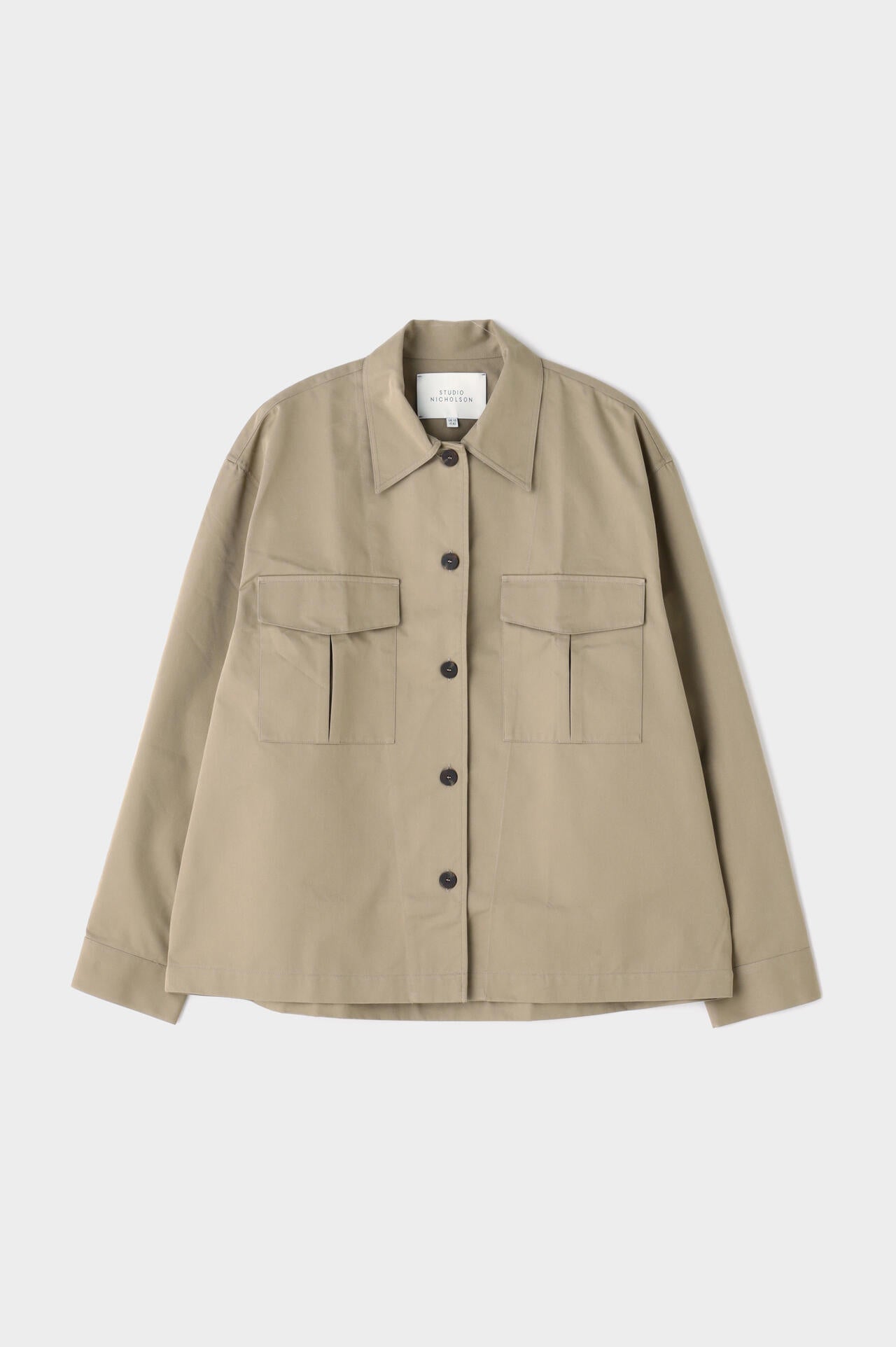 スタジオ ニコルソン STUDIO NICHOLSON 21SS SOFT TE STUDIO NICHOLSON / SOFT TECHNICAL TWILL MILITARY OVER SHIRT | THE