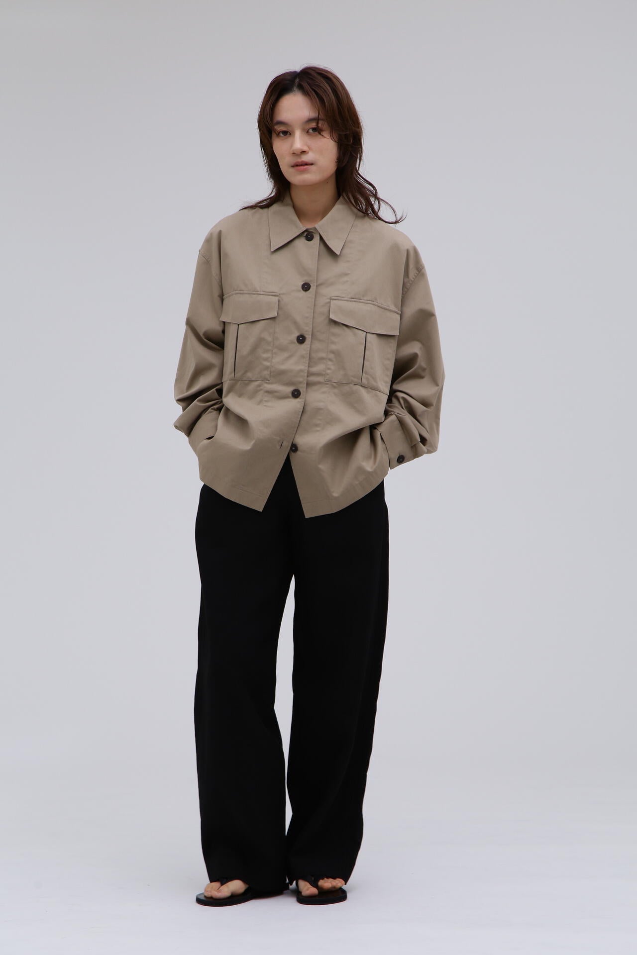 STUDIO NICHOLSON / SOFT TECHNICAL TWILL MILITARY OVER SHIRT | THE