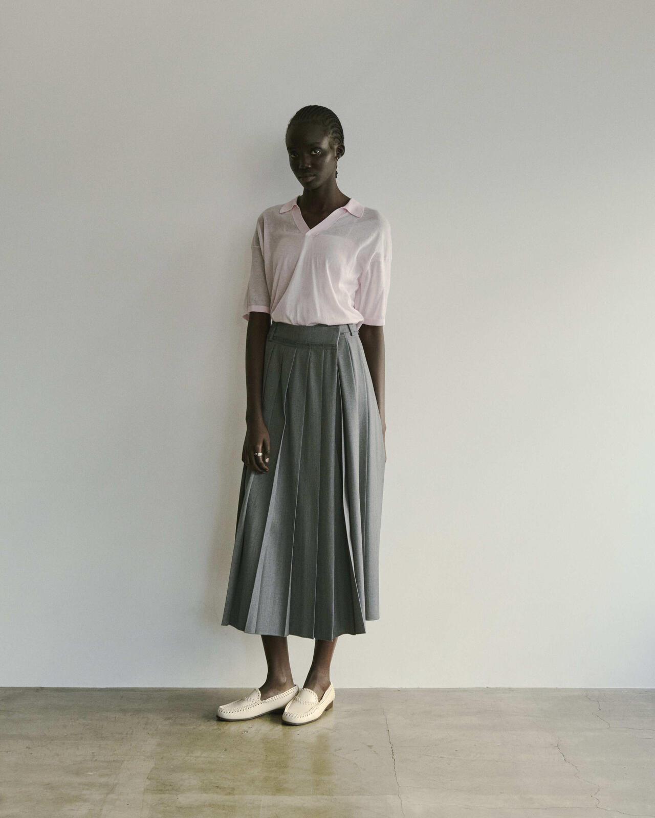 ATON / COMPACT COTTON SKIPPER POLO SWEATER | THE LIBRARY（ザ