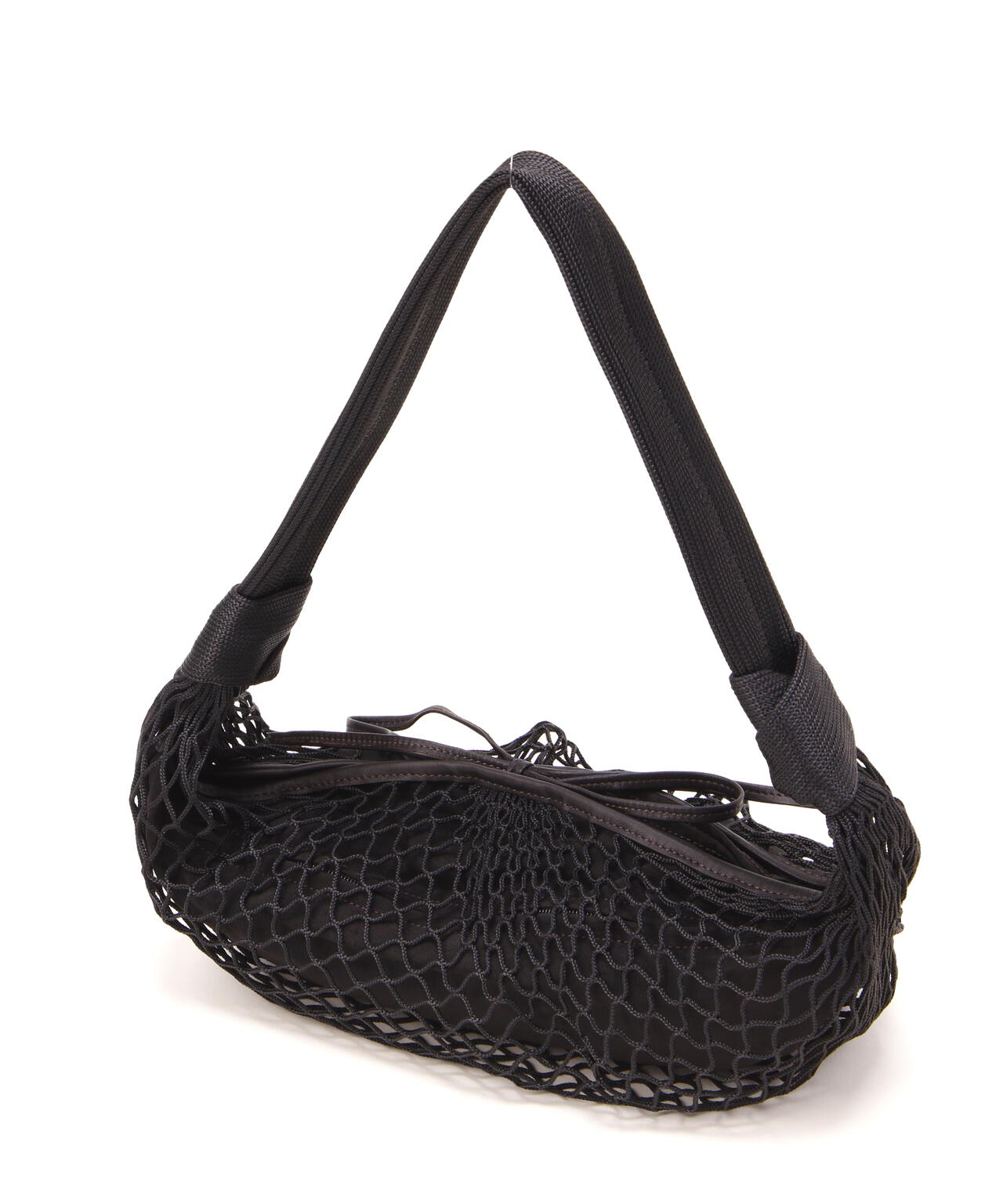 LEMAIRE / POLYESTER NET FORTUNE CROISSANT FILT BAG | THE LIBRARY