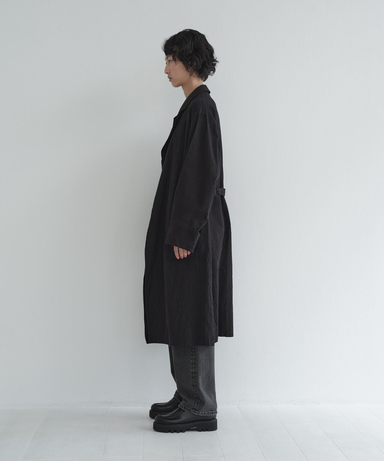 [別注] blurhms / SILK COTTN NEP PLAID COAT
