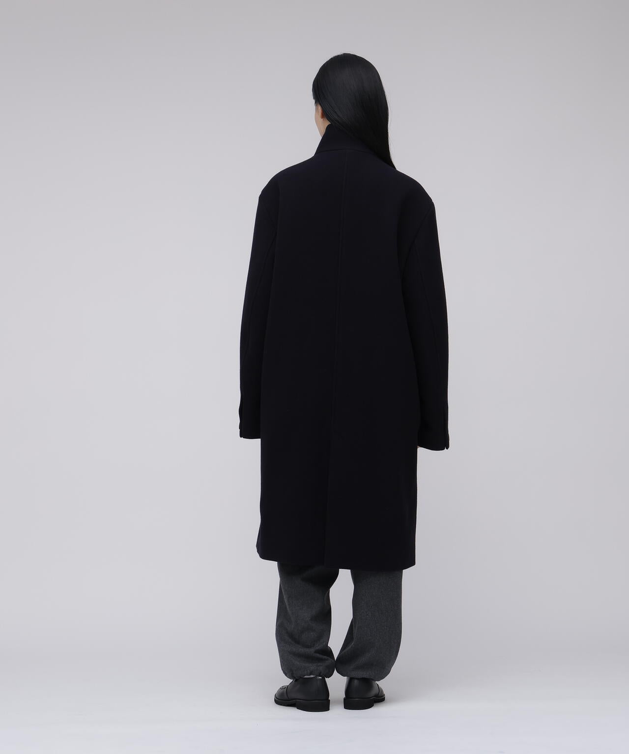 STUDIO NICHOLSON / DOUBLE WOOL CASHMERE RAISED COLLAR COAT | THE