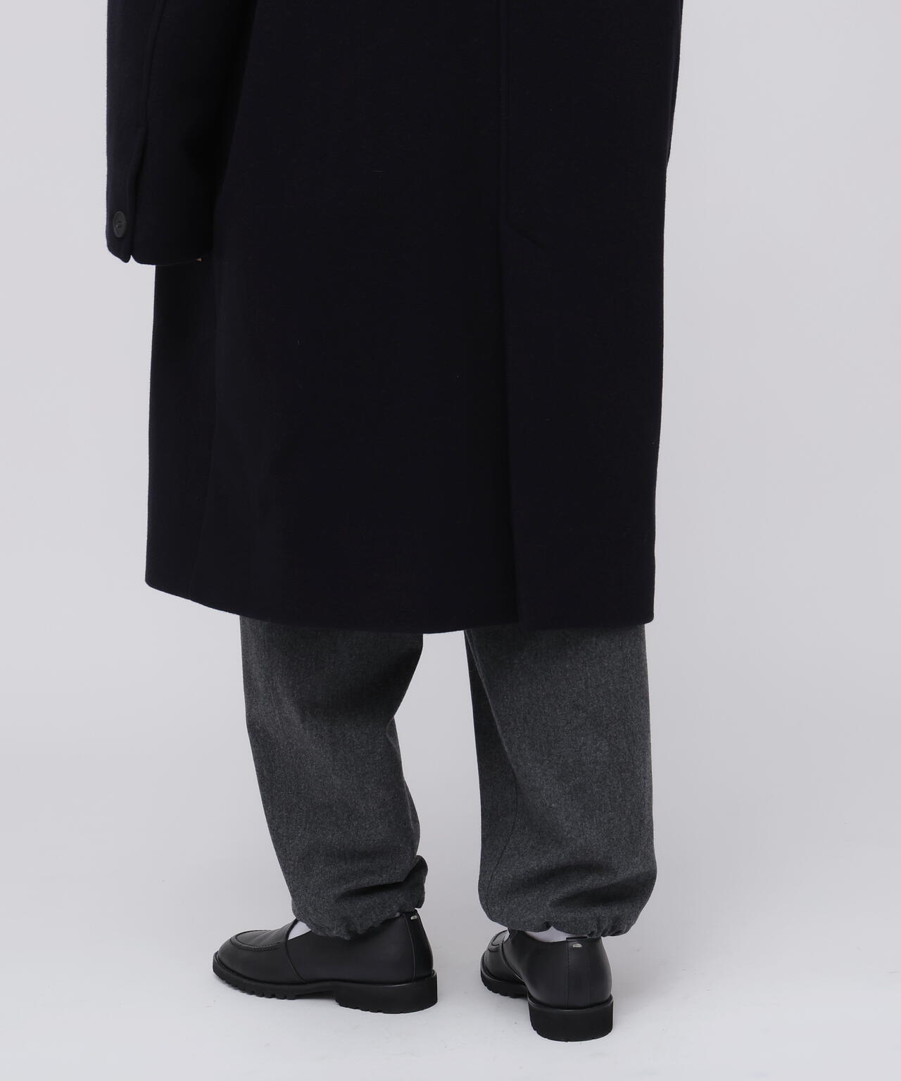 STUDIO NICHOLSON / DOUBLE WOOL CASHMERE RAISED COLLAR COAT | THE