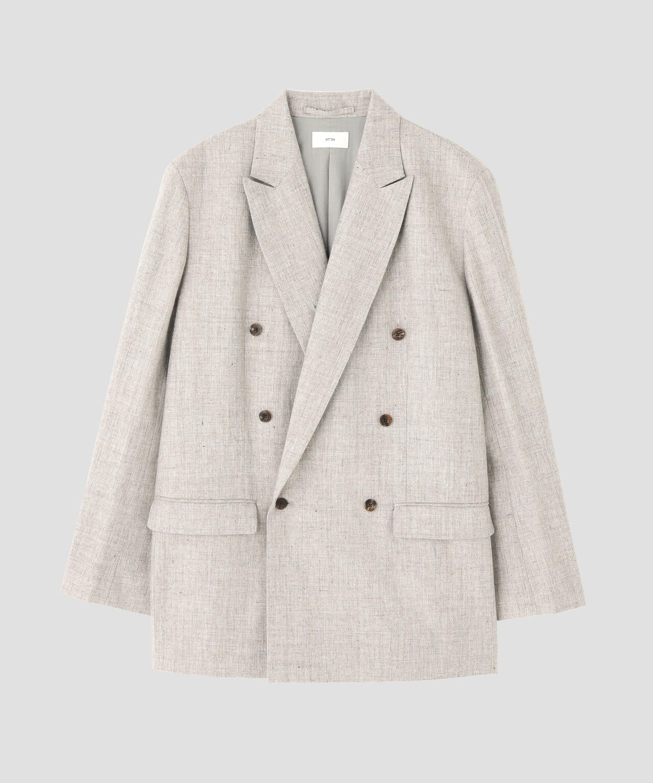 ATON / LINEN WOOL TWILL DOUBLE BREASTED JACKET | THE LIBRARY