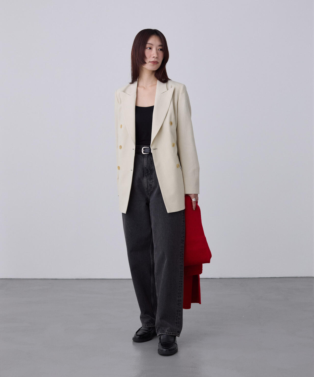 blurhms / WOOL GABARDINE DOUBLE-BREASTED JACKET