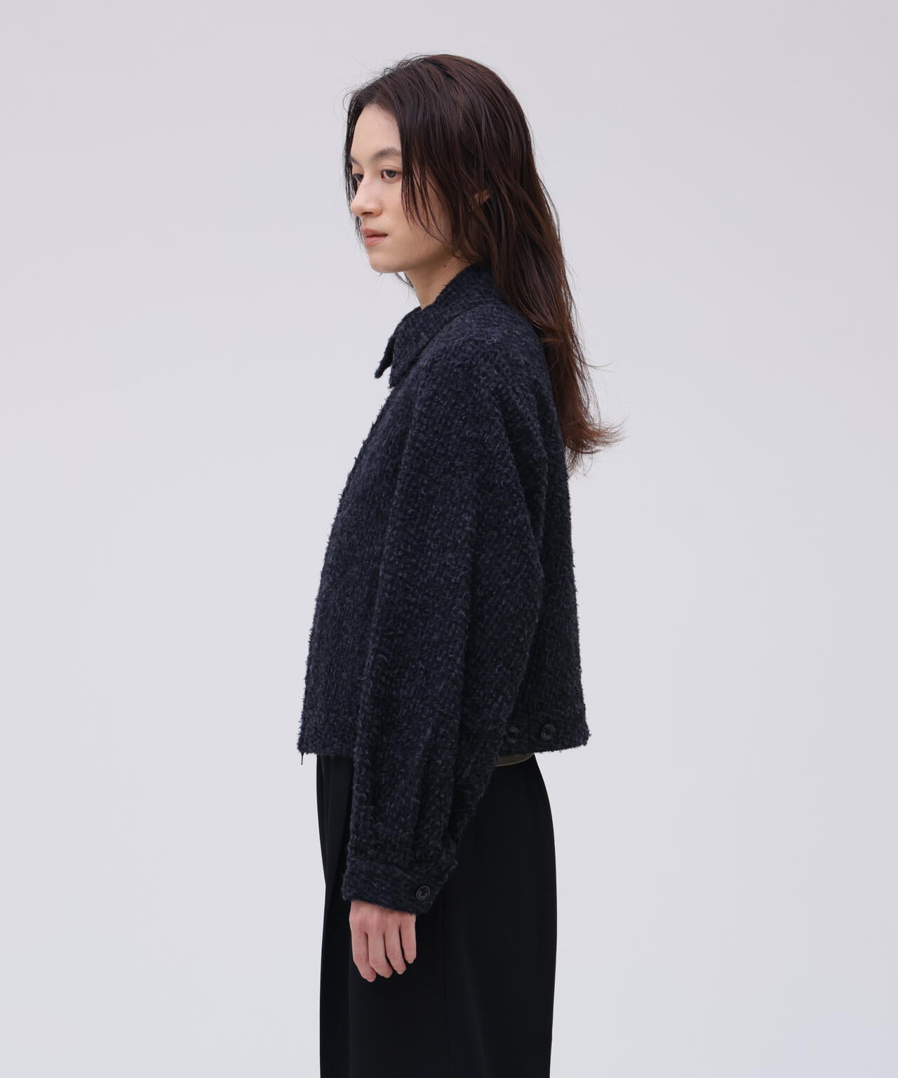 blurhms / BRUSHED WOOL ZIP SHORT JACKET