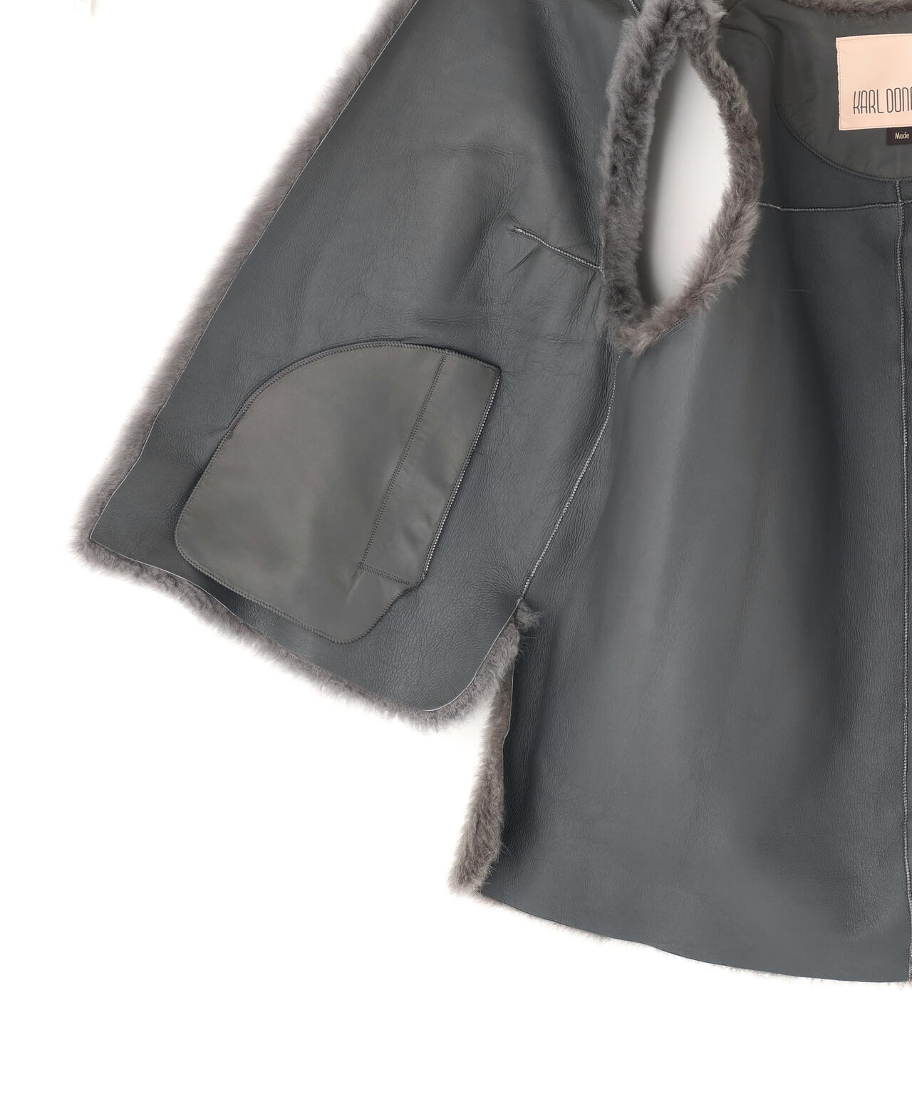 KARL DONOGHUE / CASHMERE & FEATHER SHEARLING TRAPEZE GILET | THE