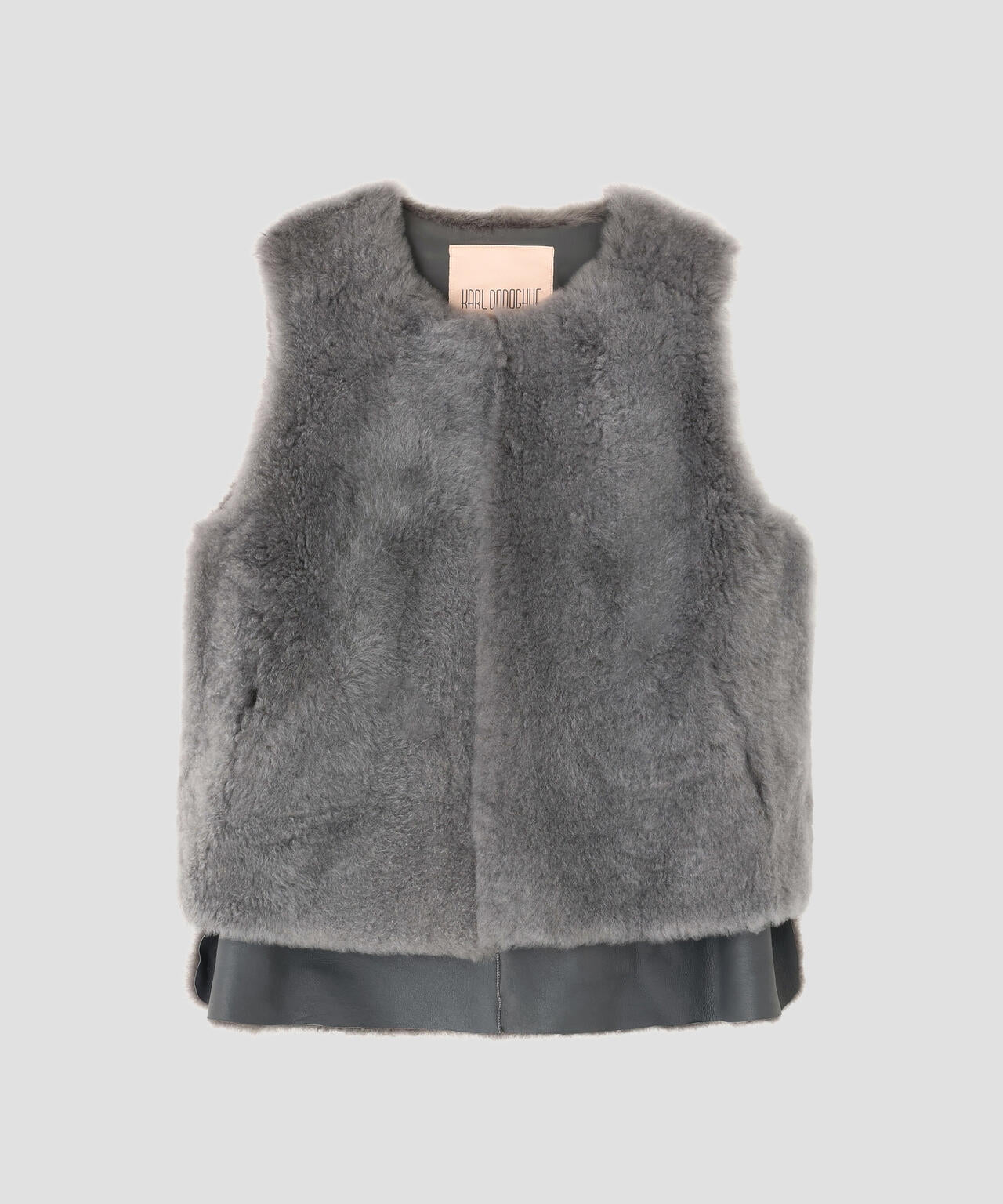 KARL DONOGHUE / CASHMERE & FEATHER SHEARLING TRAPEZE GILET