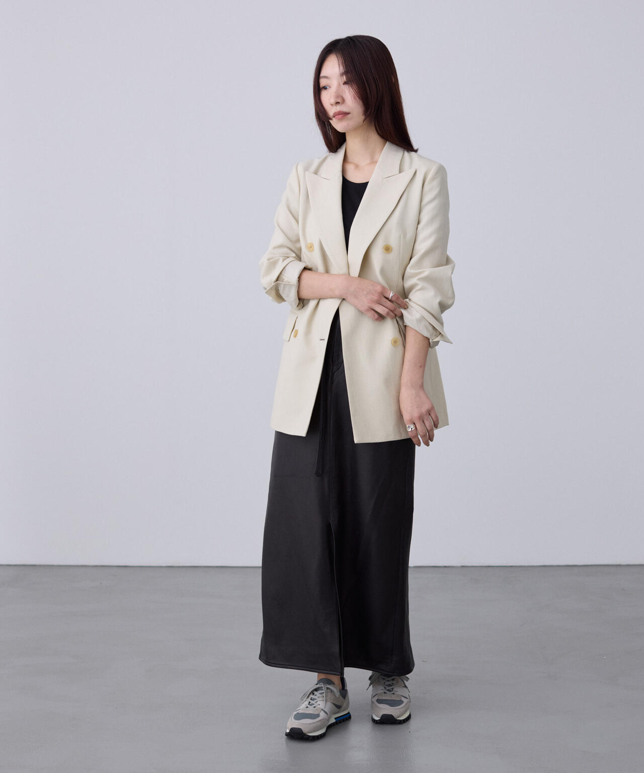 blurhms / STEER LEATHER BELTED SKIRT