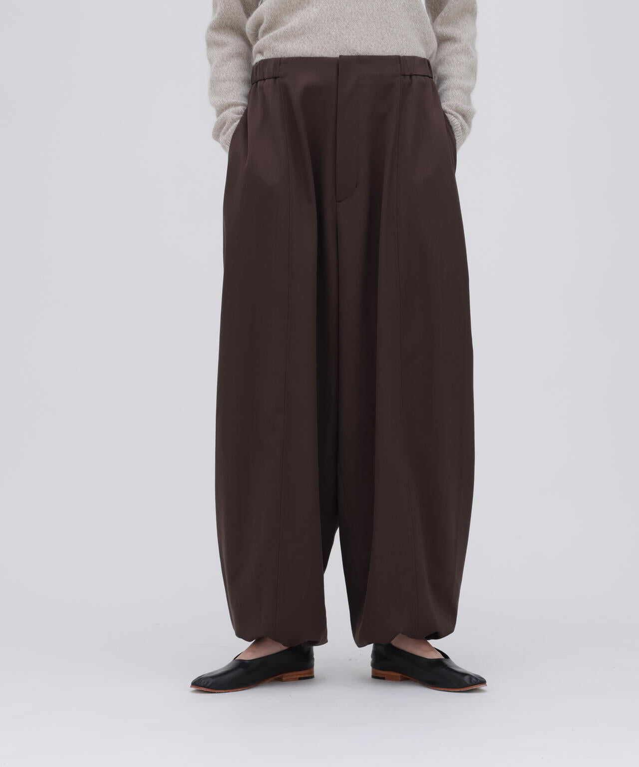 ATON / WOOL SATIN STRETCH EASY PANTS | THE LIBRARY（ザ