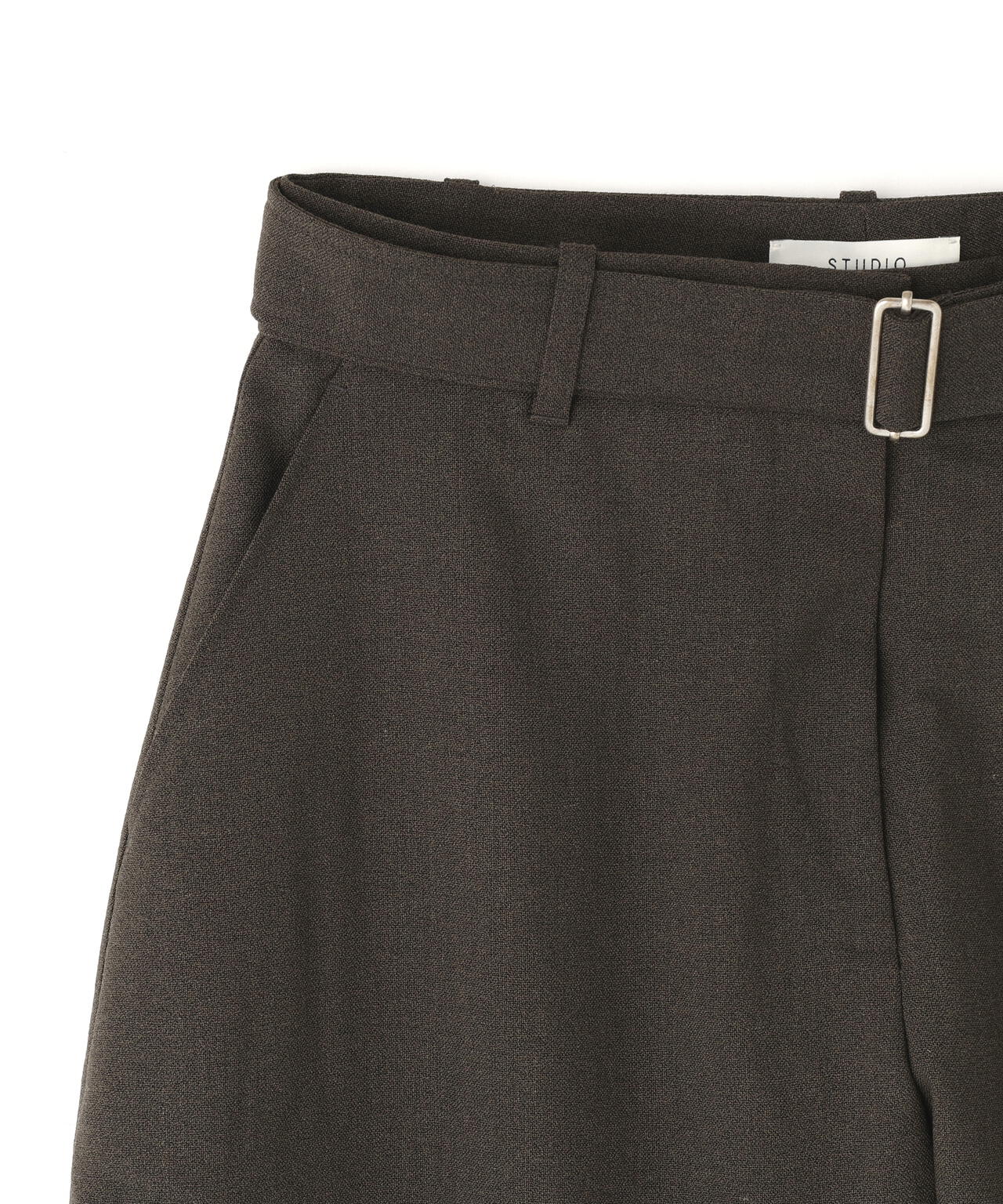 STUDIO NICHOLSON / GRAIN DE POUDRE BELTED ROUND LEG PANT