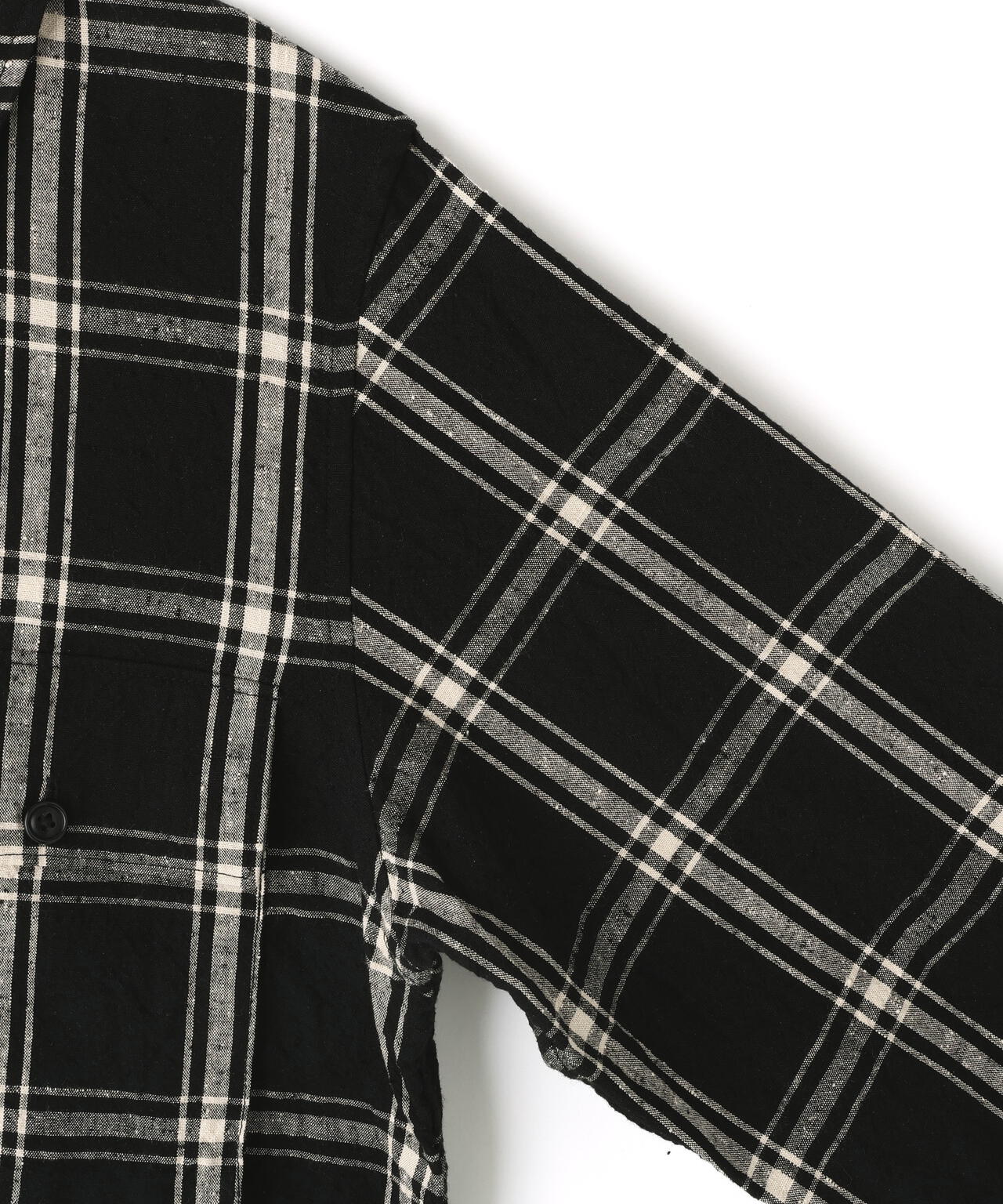 [別注] blurhms / SILK COTTN NEP PLAID MILITARY SHIRT