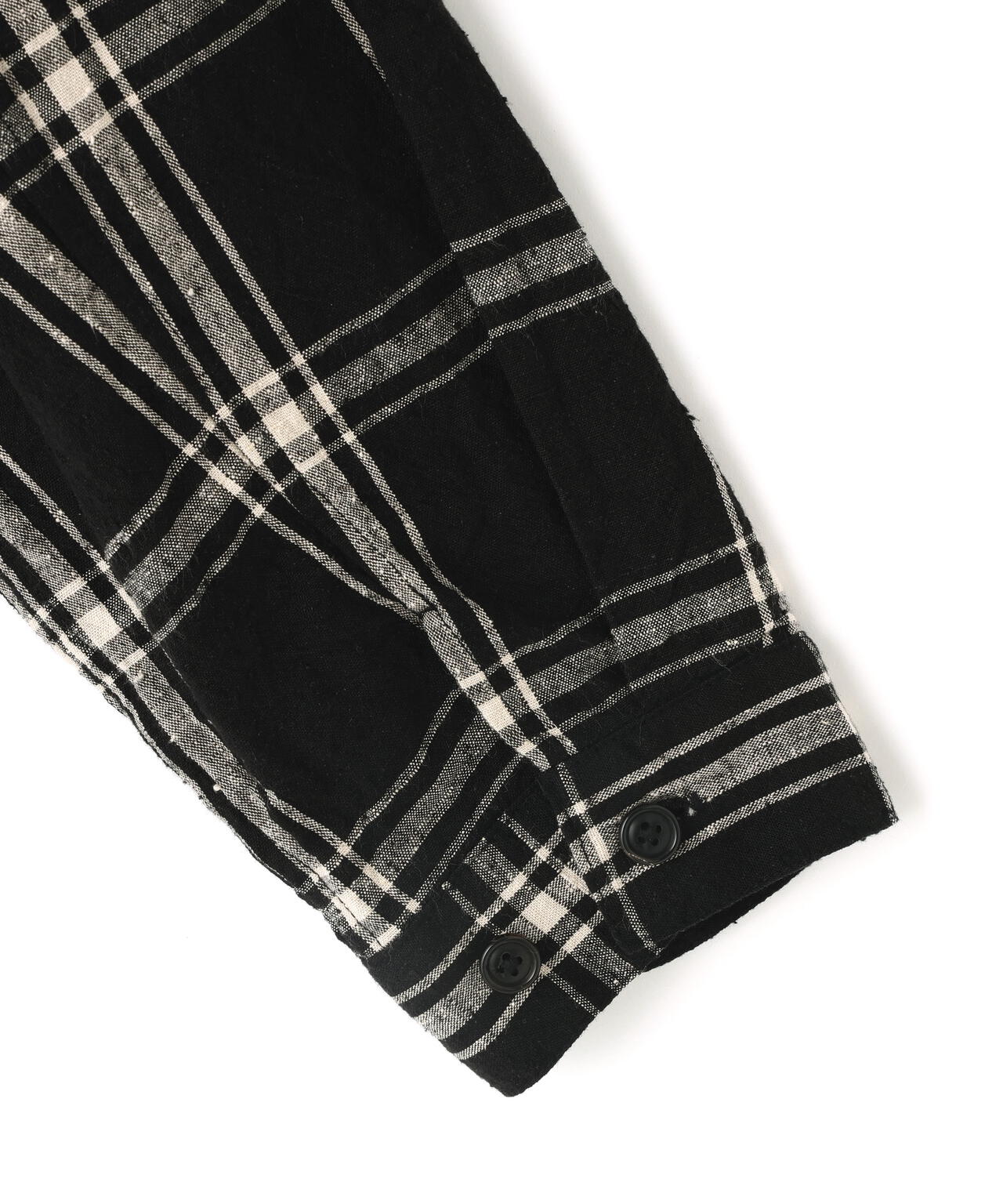 [別注] blurhms / SILK COTTN NEP PLAID MILITARY SHIRT