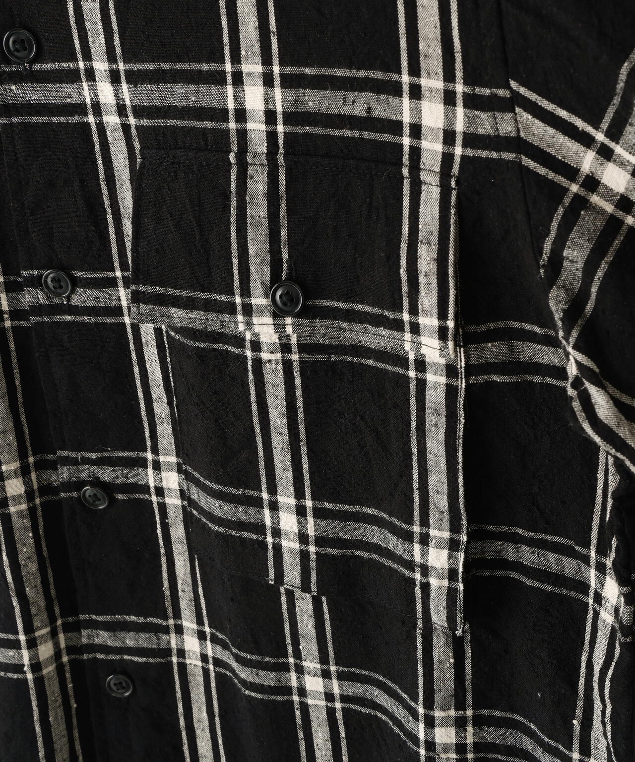 [別注] blurhms / SILK COTTN NEP PLAID MILITARY SHIRT