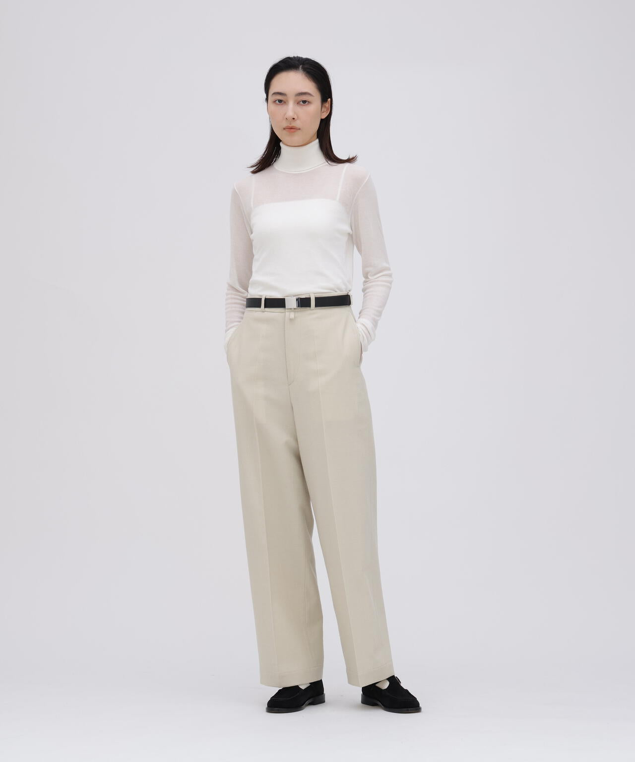 ❇️rib タートル ATON / TENCEL SILK CIRCULER RIB TURTLENECK SWEATER | THE LIBRARY