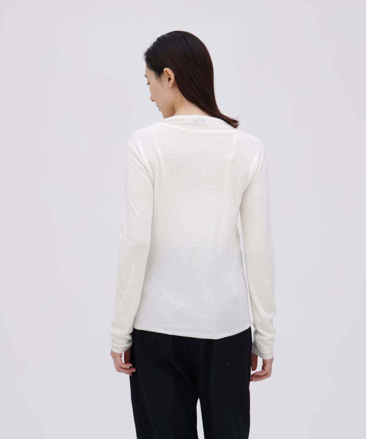 ATON / TENCEL SILK CIRCULER RIB CREW&CREW LAYERED | THE LIBRARY