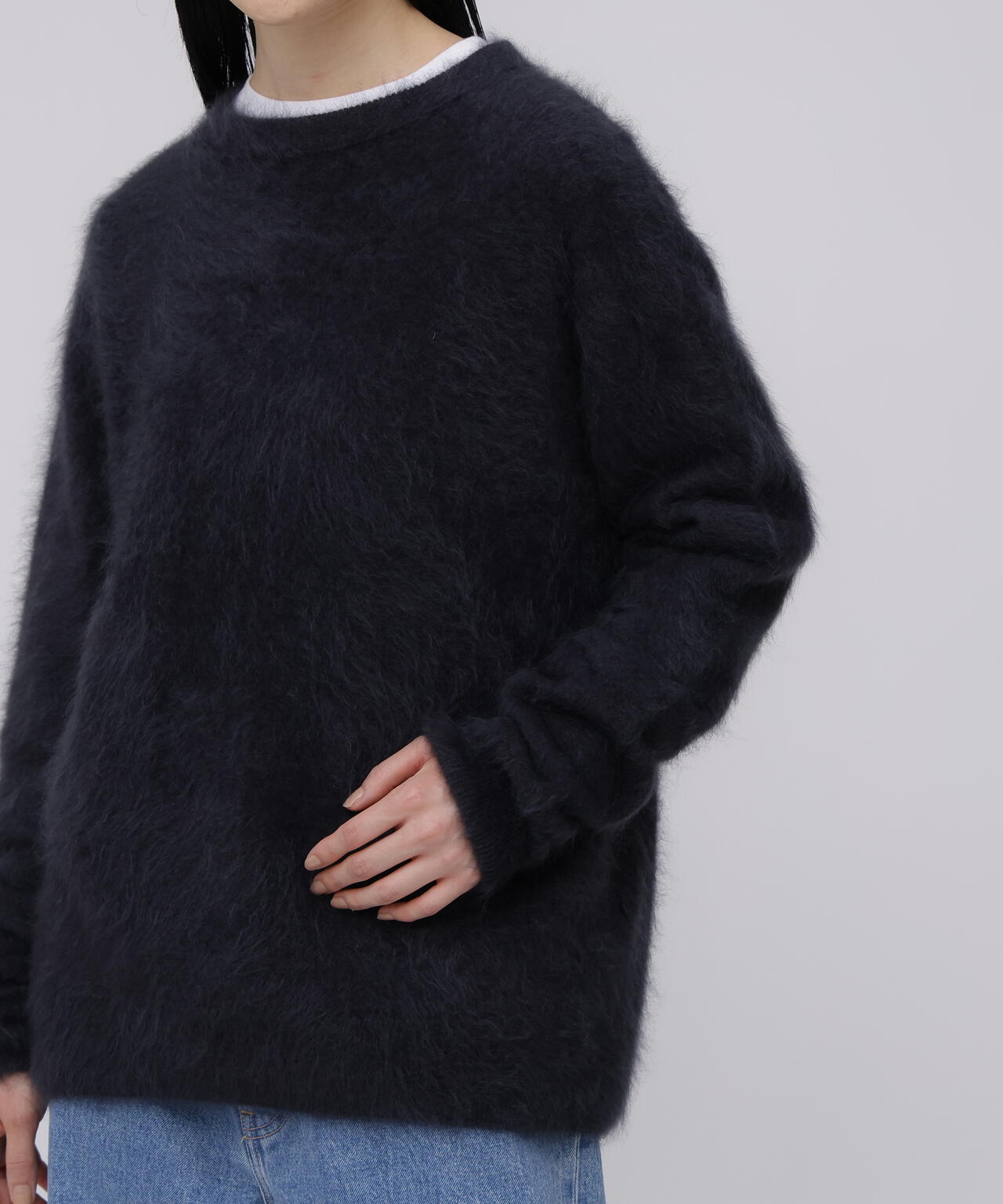 ATON FUR CASHMERE C/N PULLOVER ブラック サイズ4 ATON セーター ニット 「ATON」 NATURAL CASHMERE CREWNECK SWEATER
