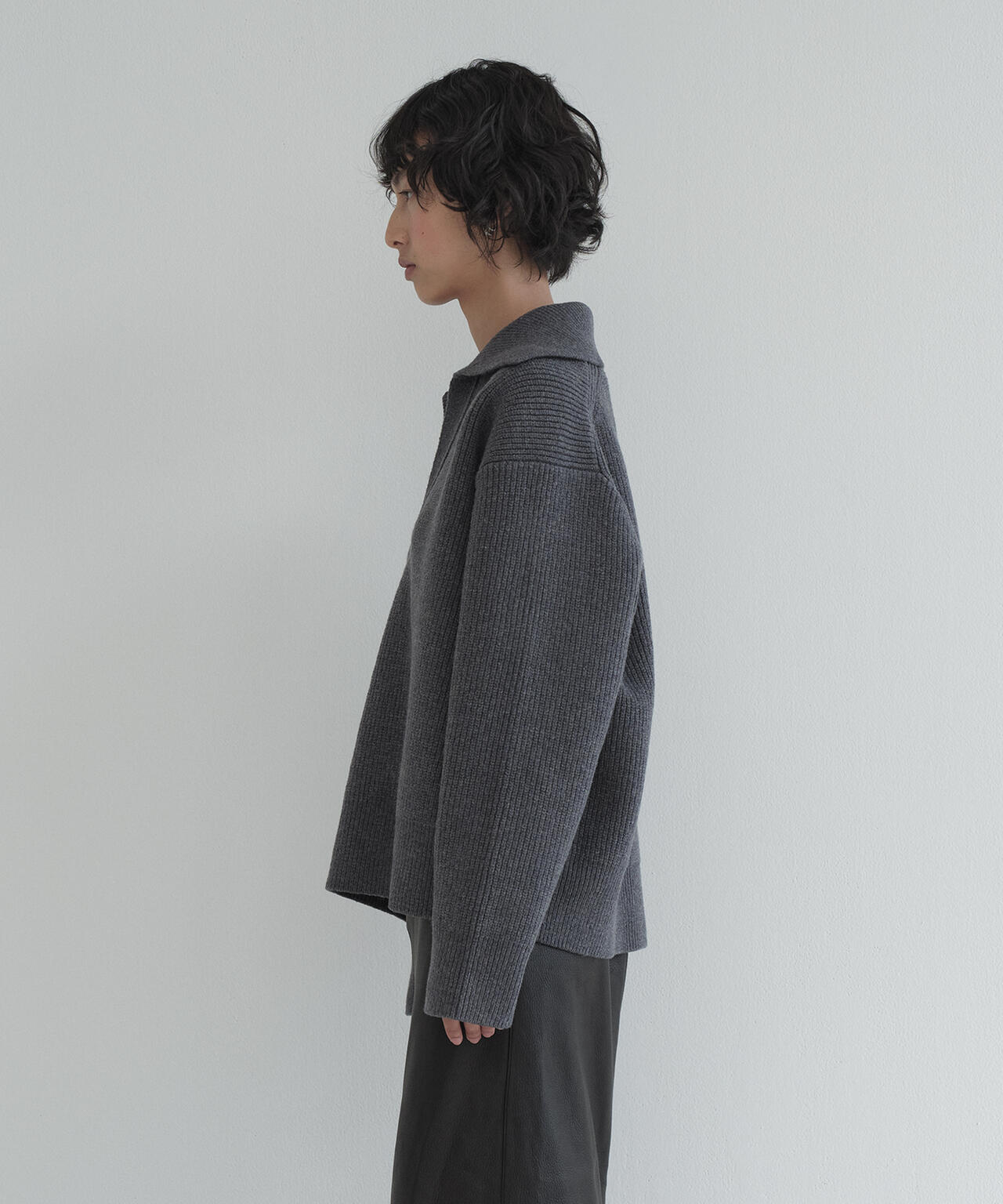 別注]STUDIO NICHOLSON / LAMBSWOOL RIB POLO COLLAR JUMPER | THE