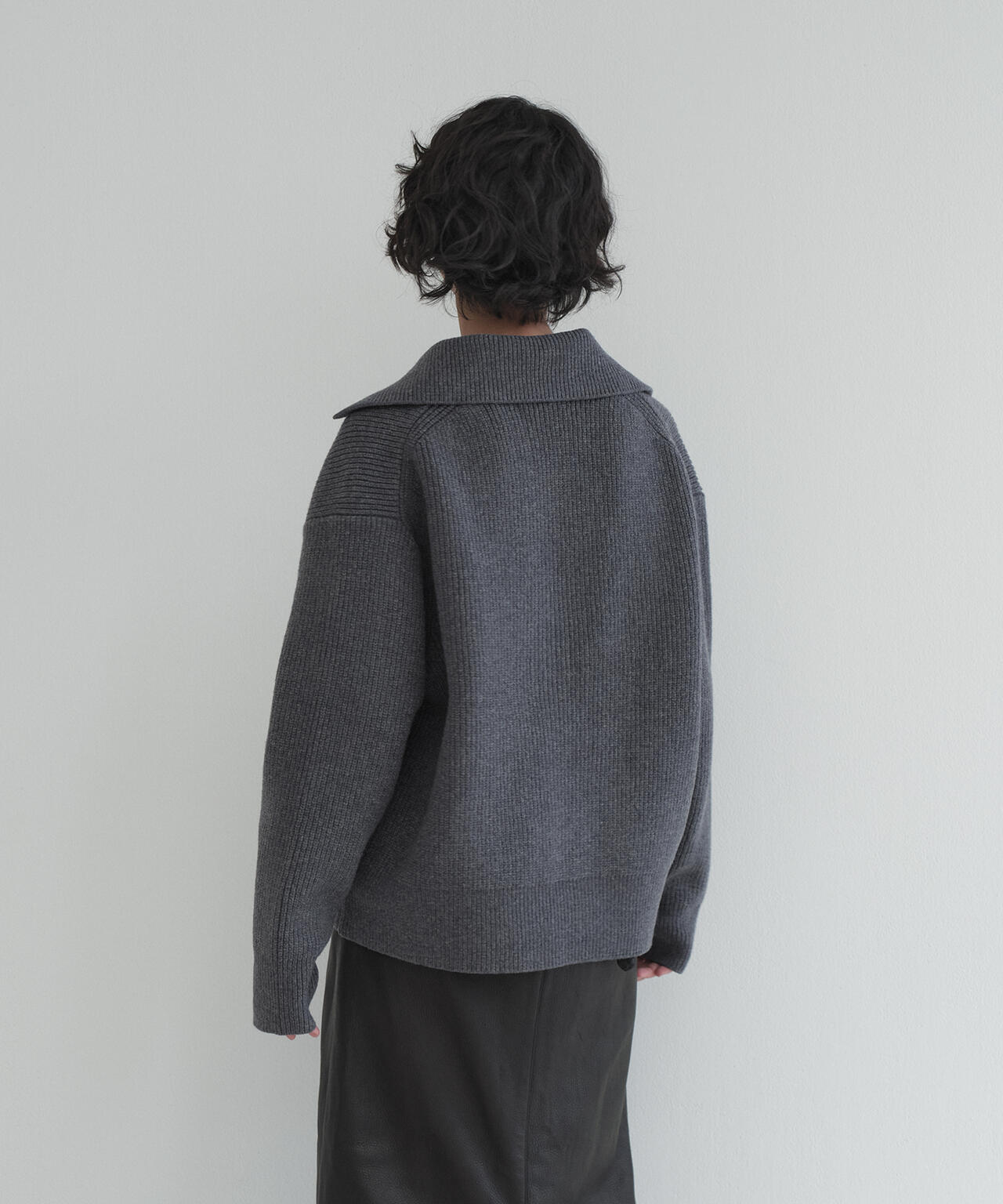 [別注]STUDIO NICHOLSON / LAMBSWOOL RIB POLO COLLAR JUMPER
