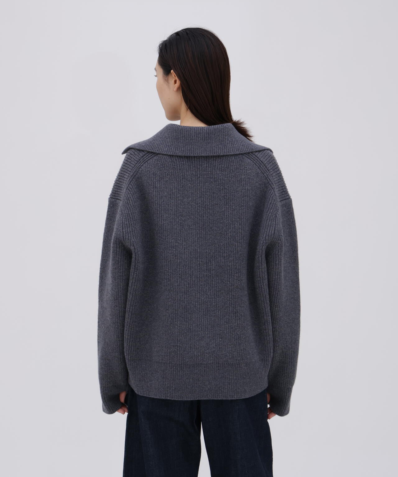 別注]STUDIO NICHOLSON / LAMBSWOOL RIB POLO COLLAR JUMPER | THE