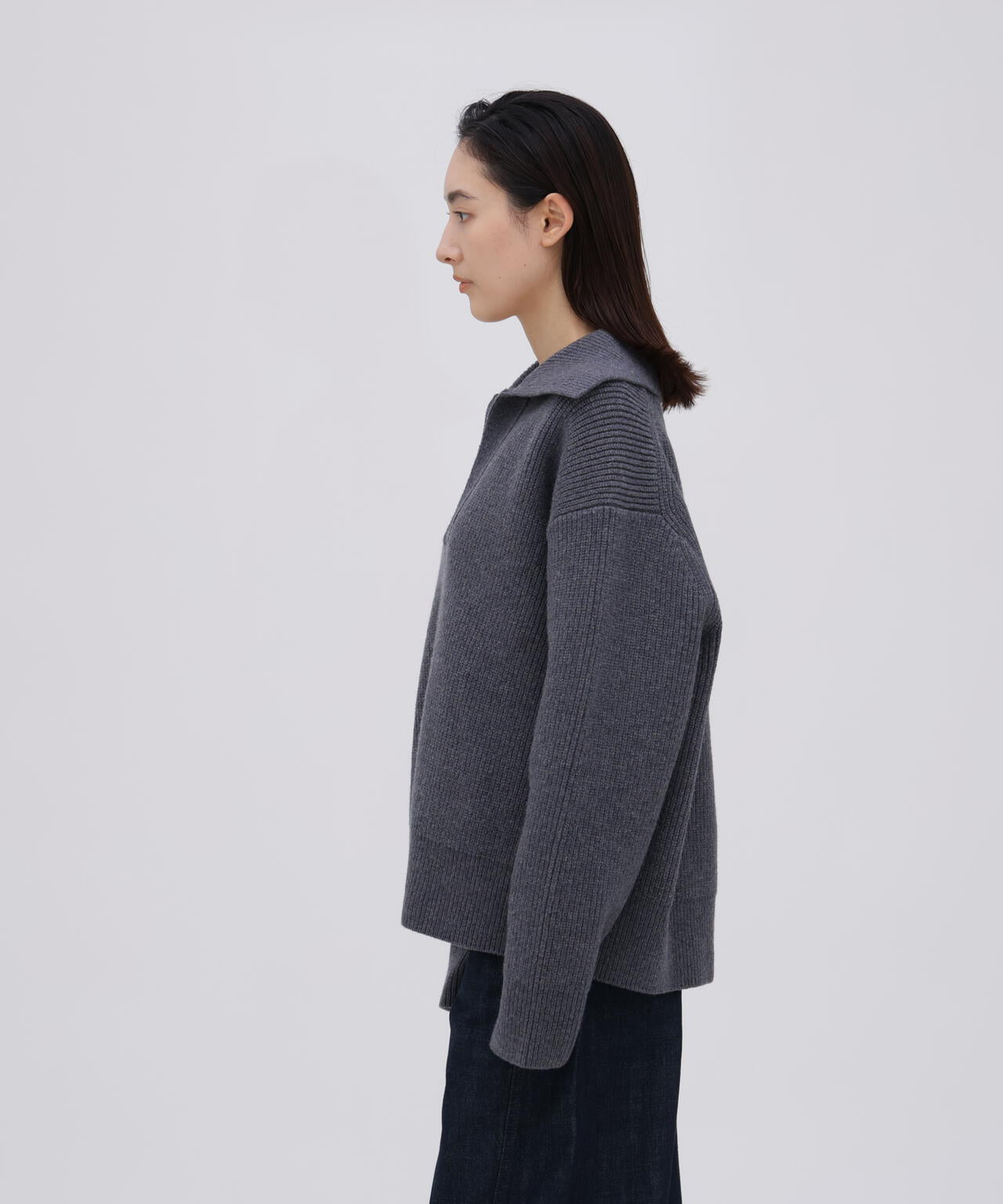 別注]STUDIO NICHOLSON / LAMBSWOOL RIB POLO COLLAR JUMPER | THE
