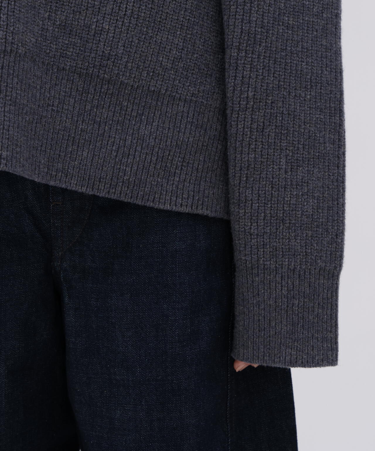 [別注]STUDIO NICHOLSON / LAMBSWOOL RIB POLO COLLAR JUMPER
