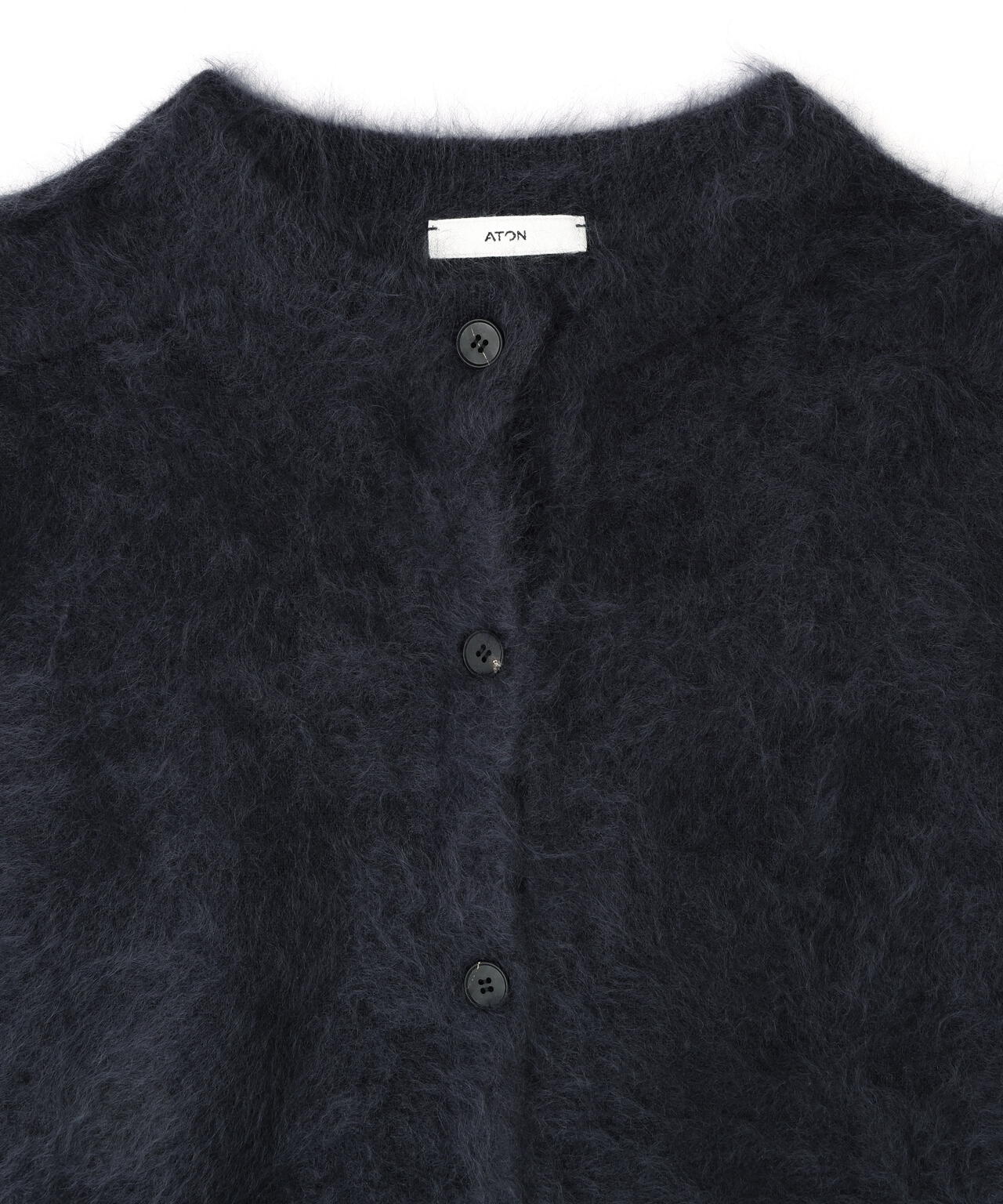 ATON FUR CASHMERE C/N PULLOVER ブラック サイズ4 ATON / ROYAL CASHMERE FUR CREWNECK CARDIGAN | THE LIBRARY（ザ